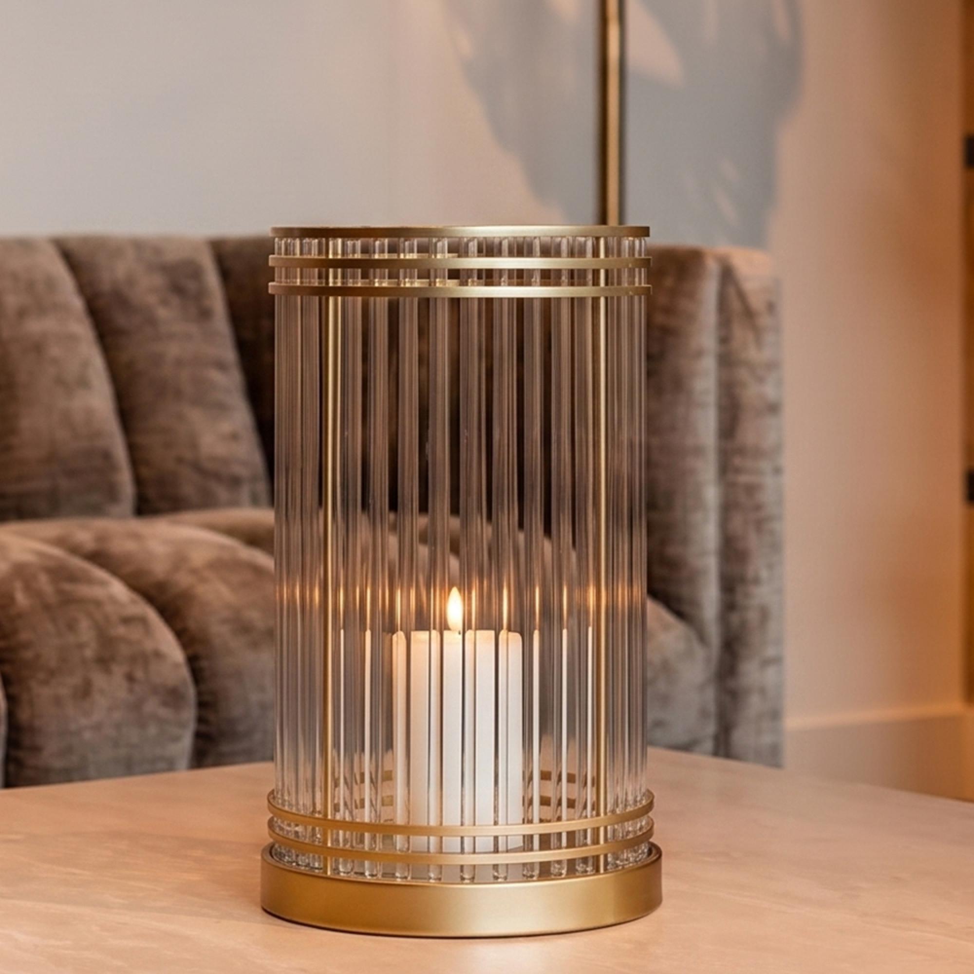 Dyara Hurricane Light - Large - Gold - Glass and Metal