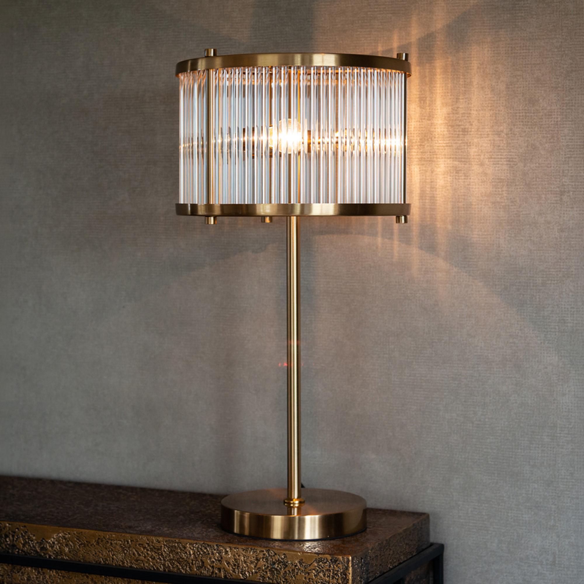 Loiza Glass and Brushed Gold Table Lamp