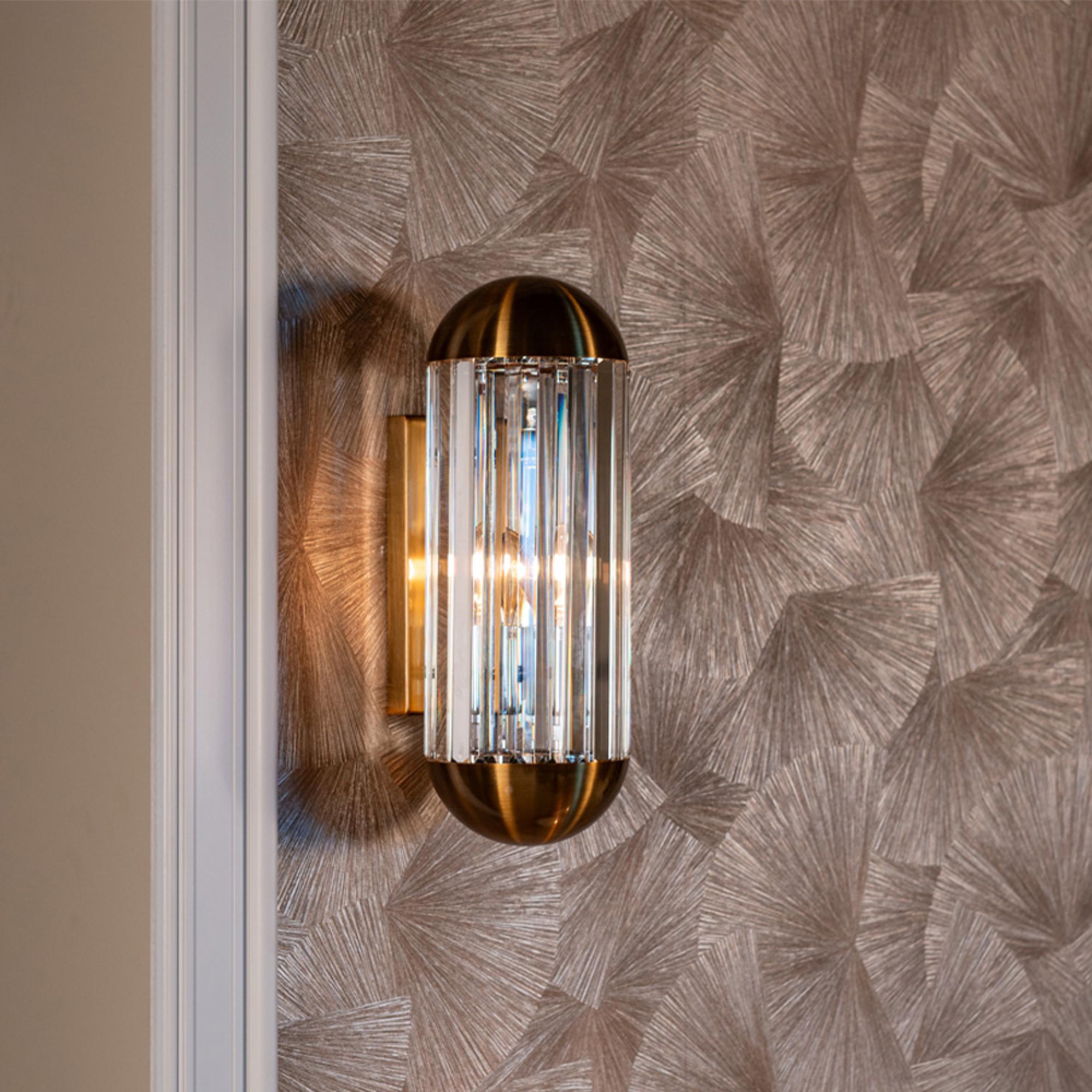 Anja Crystal and Bronze Wall Lamp