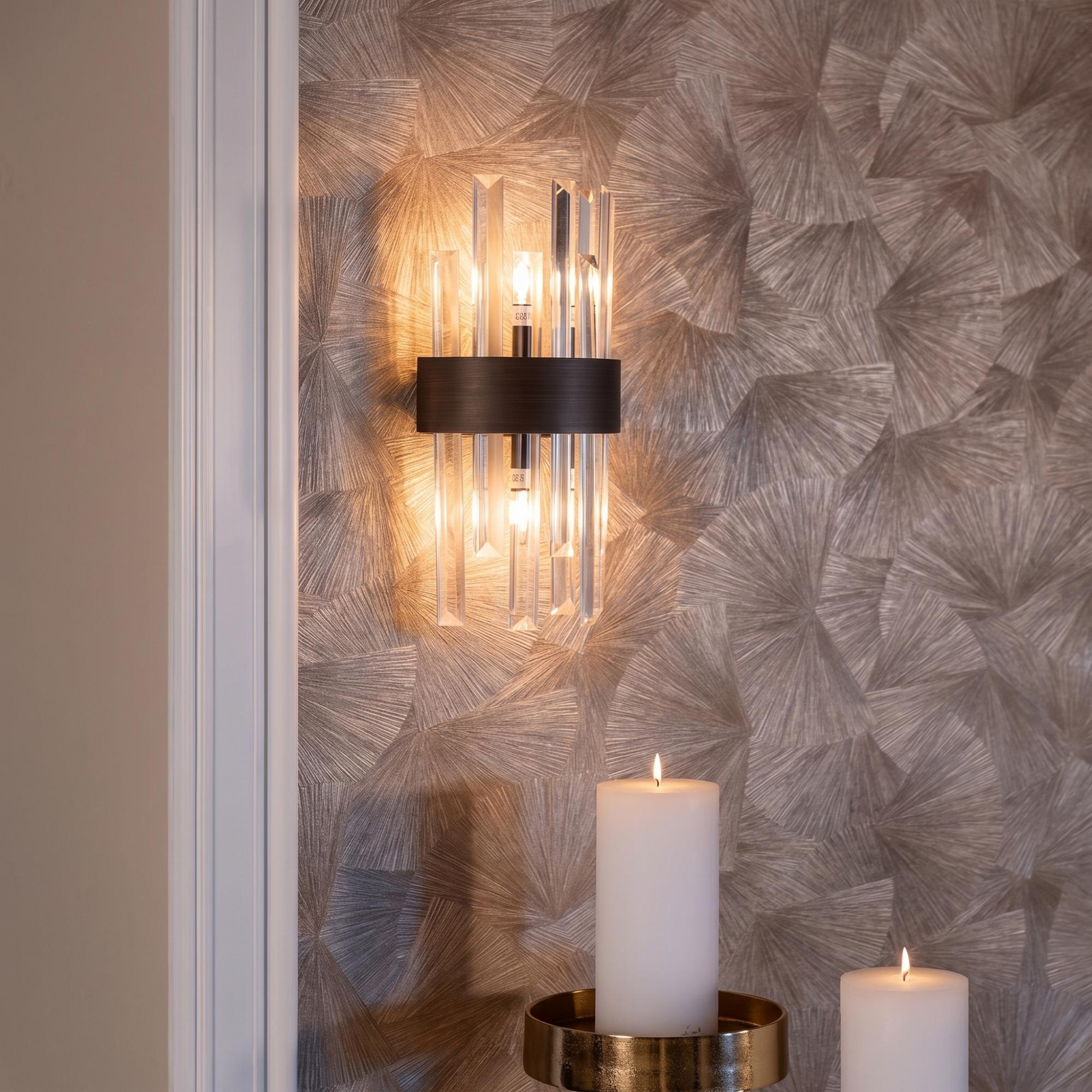 Avan Glass and Bronze Wall Lamp