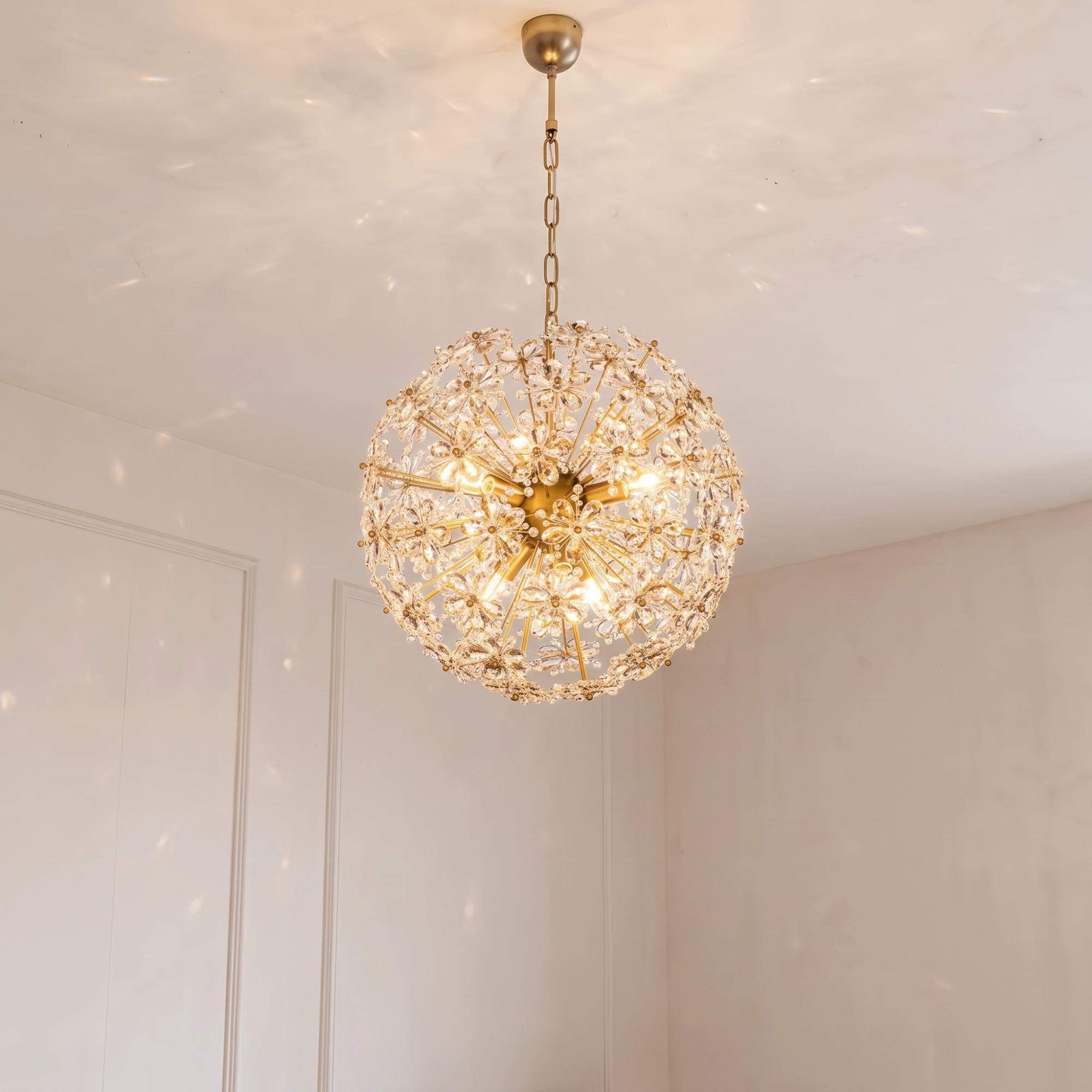 Cyntha Crystal and Bronze Chandelier