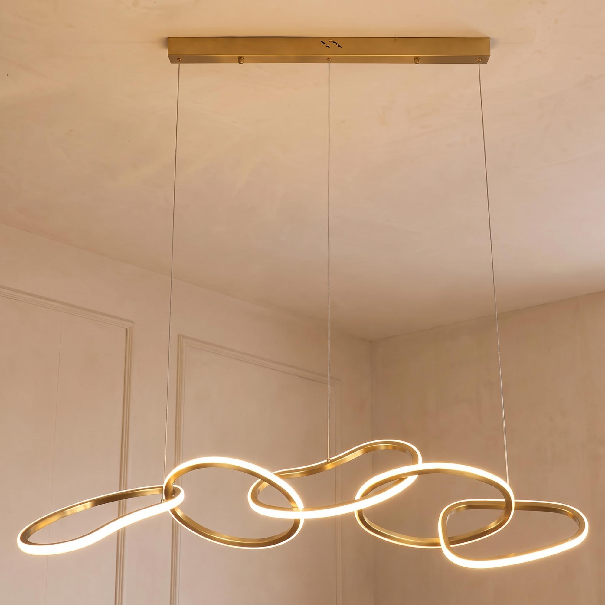 Flyn Glass and Brushed Gold Chandelier