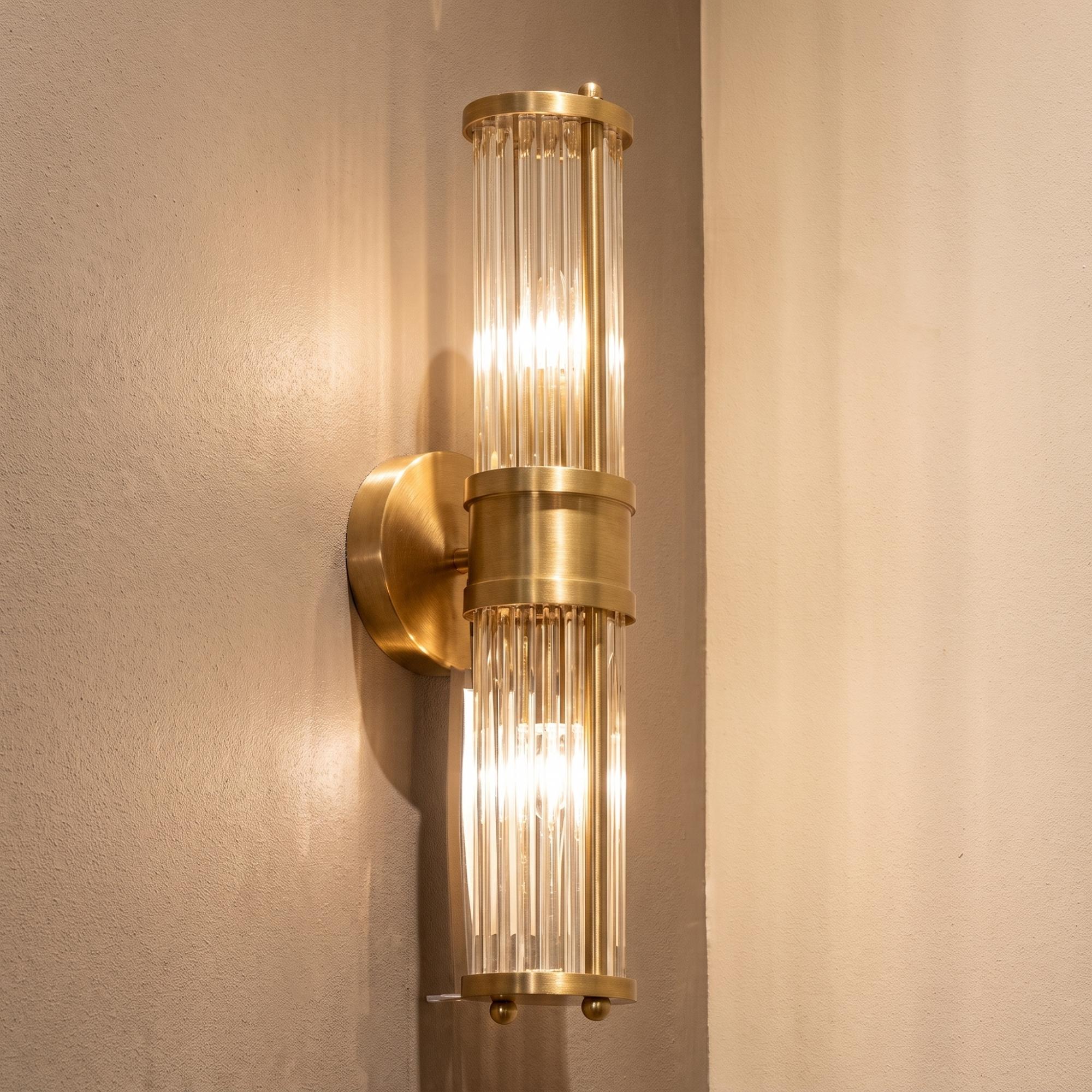 Lyan Glass and Brushed Gold Wall Lamp