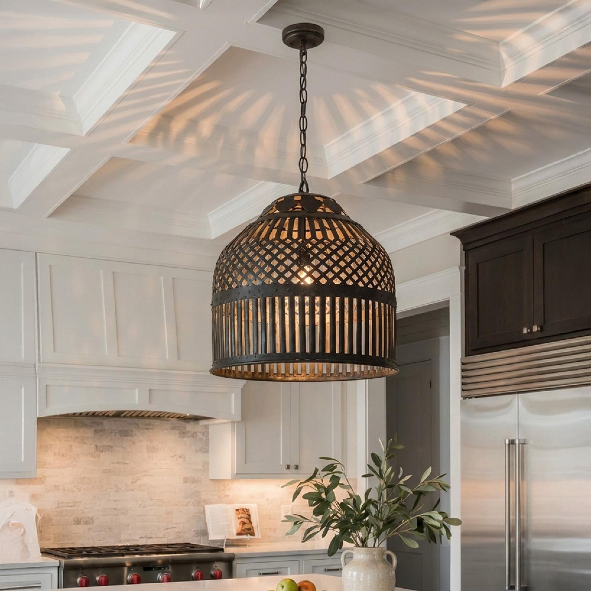 Chateaux Dome Pendant Light - Black - Metal