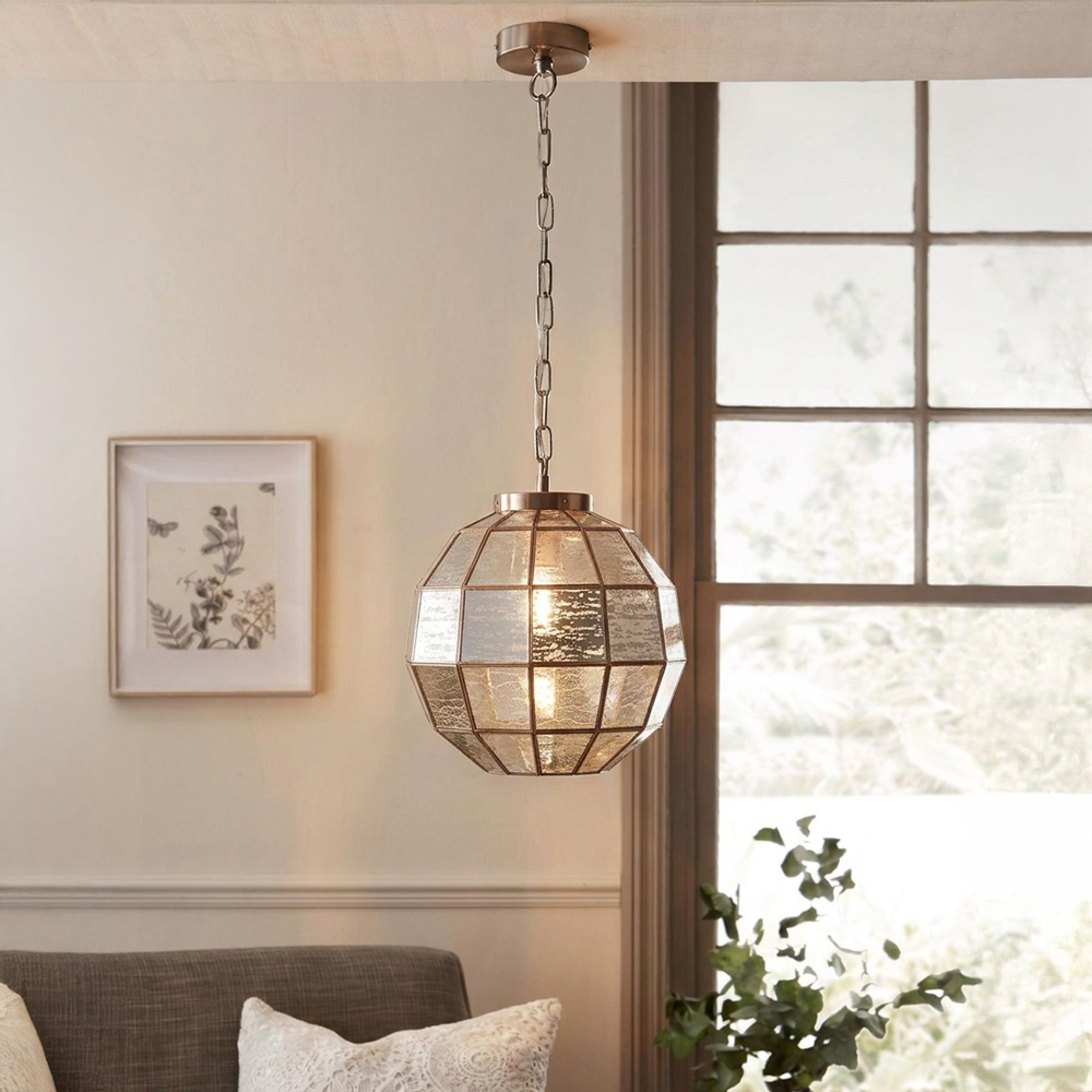 Sakur Globe Pendant Light - Antique Brass - Glass and Metal