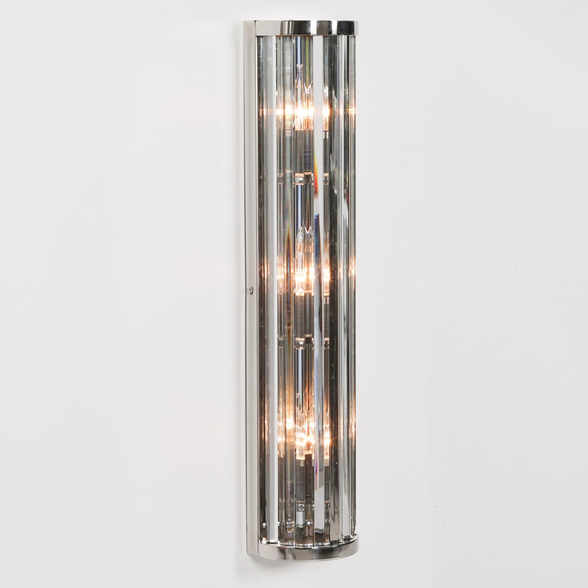 Deco Wall Light - Chrome and Glass - 71cm