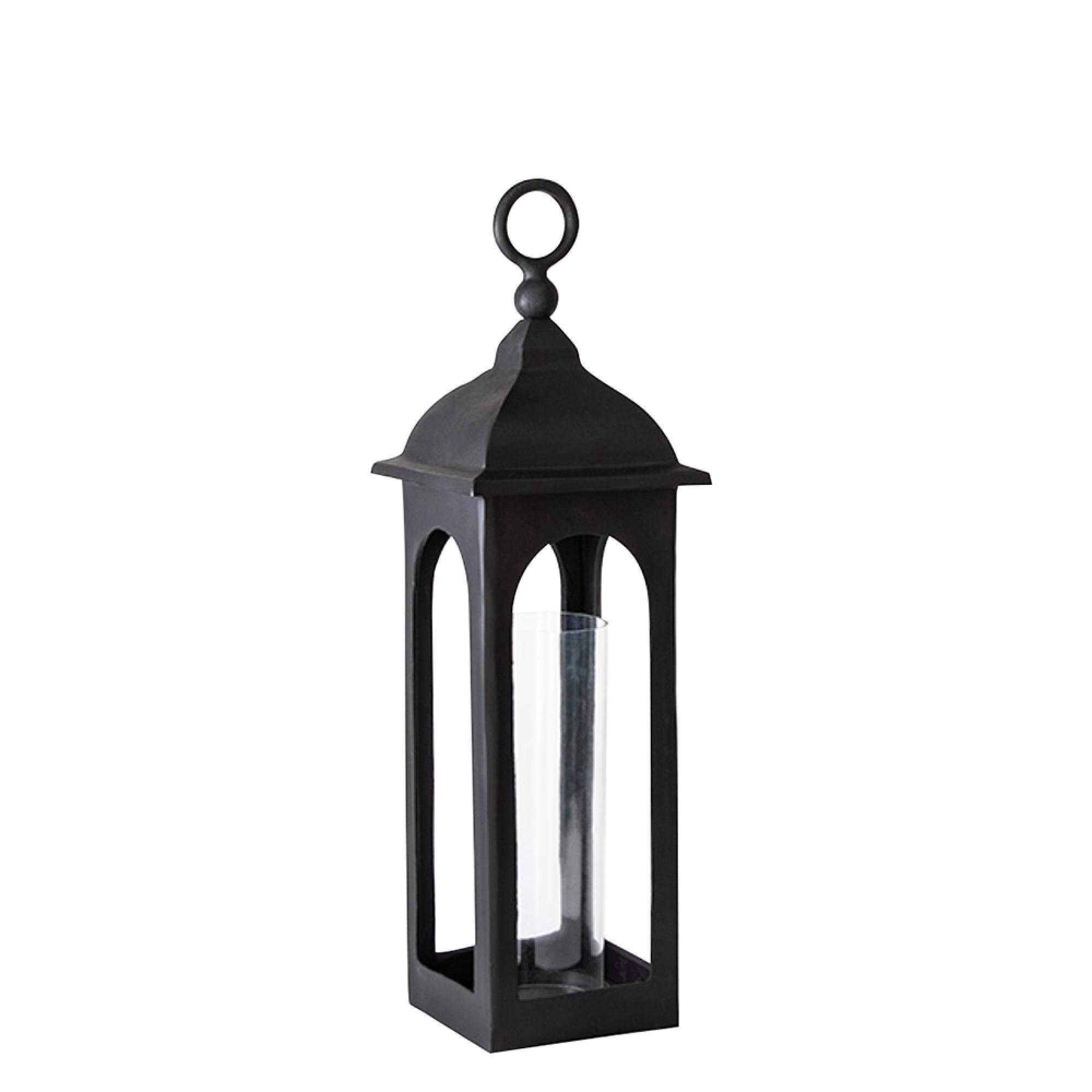 Halden Floor Lantern - Black Metal - Medium