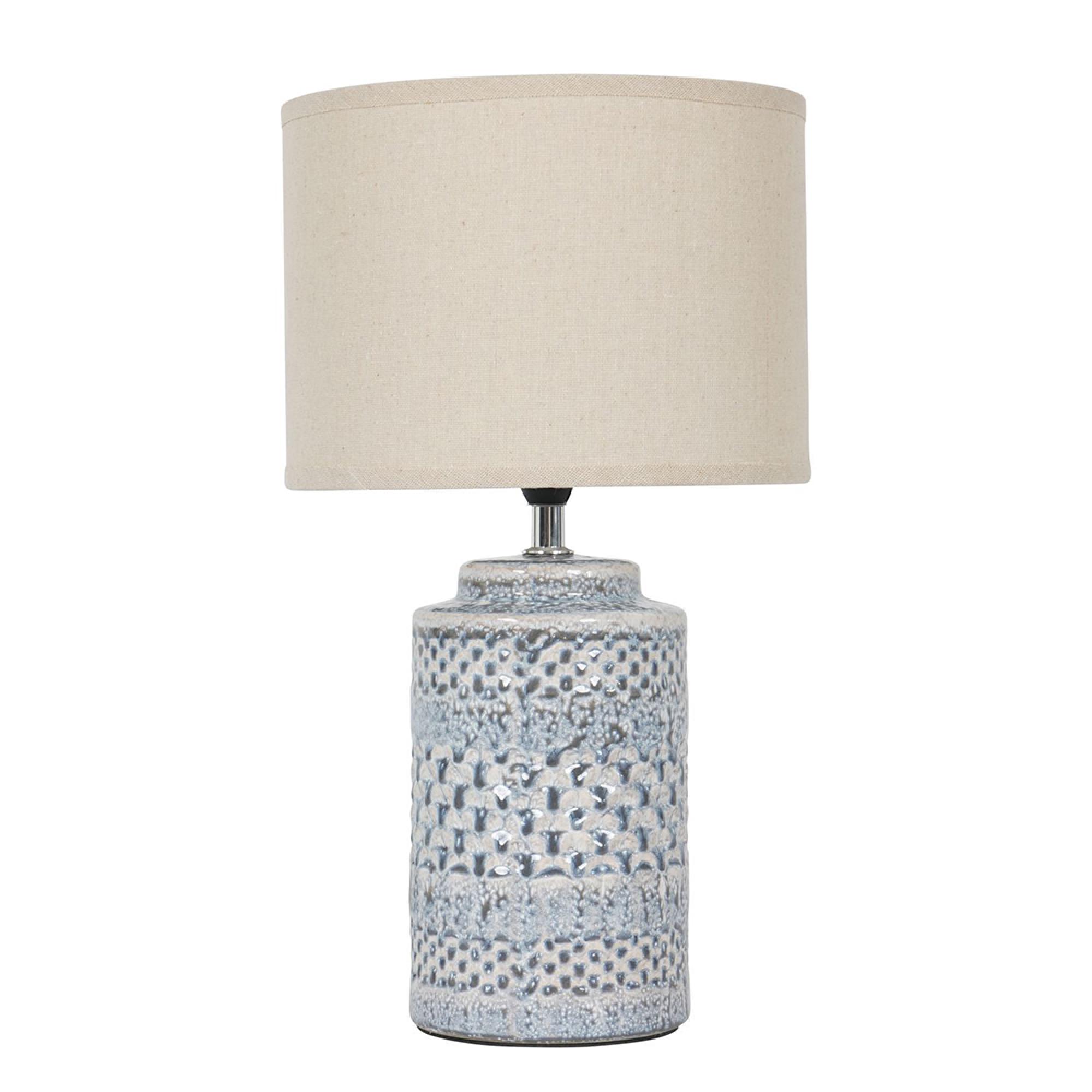 Stormy Table Lamp - Blue and Grey Ceramic