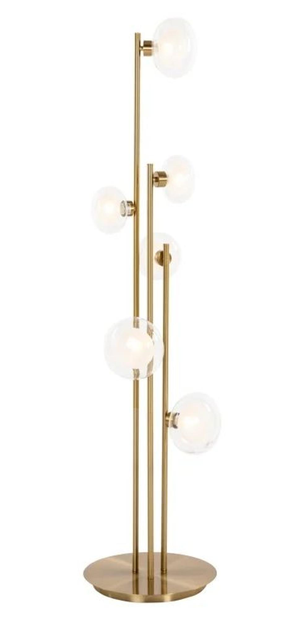 Luva Glass and Gold Metal Floor Lamp