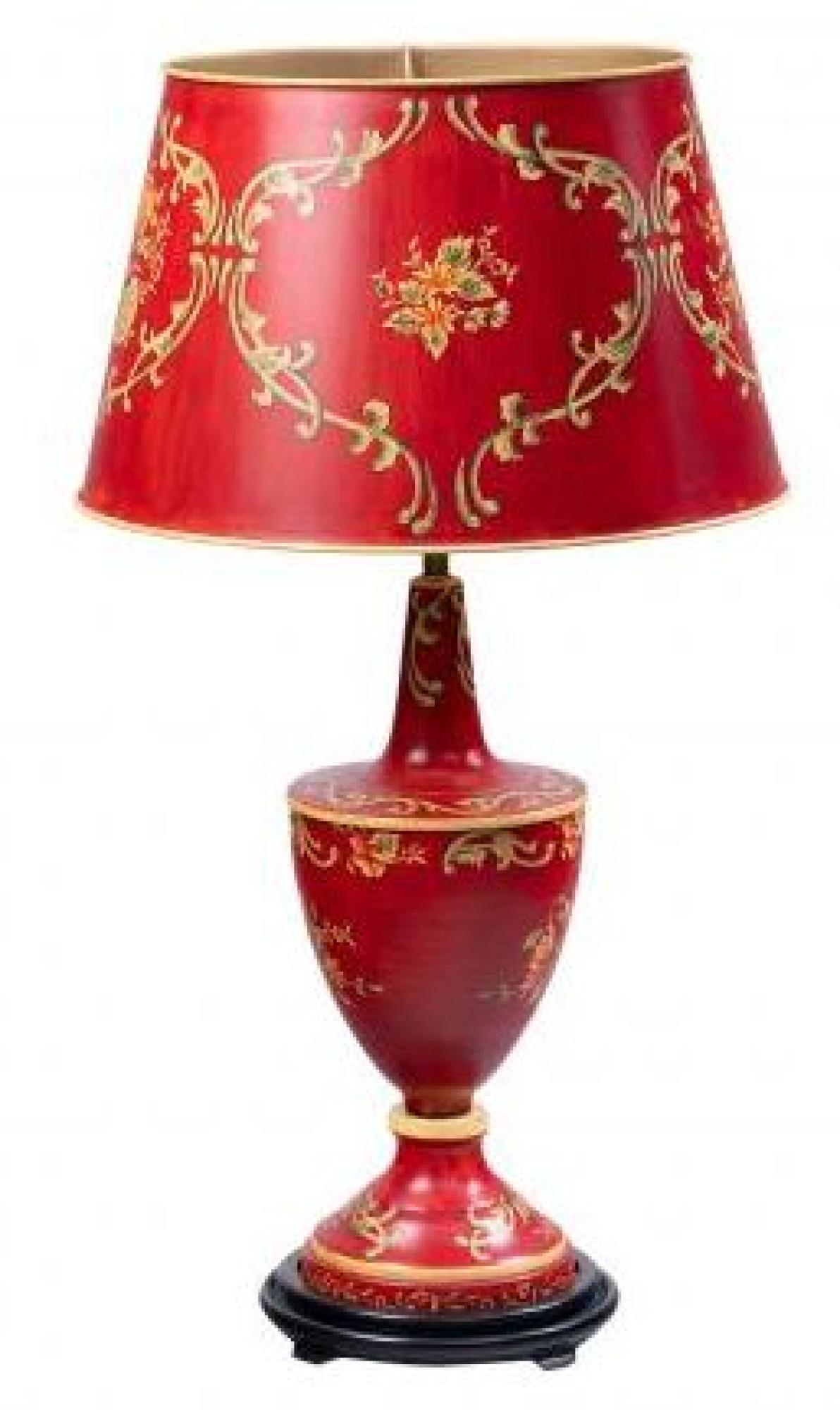 Meerut Lamp - Floral Design - Red