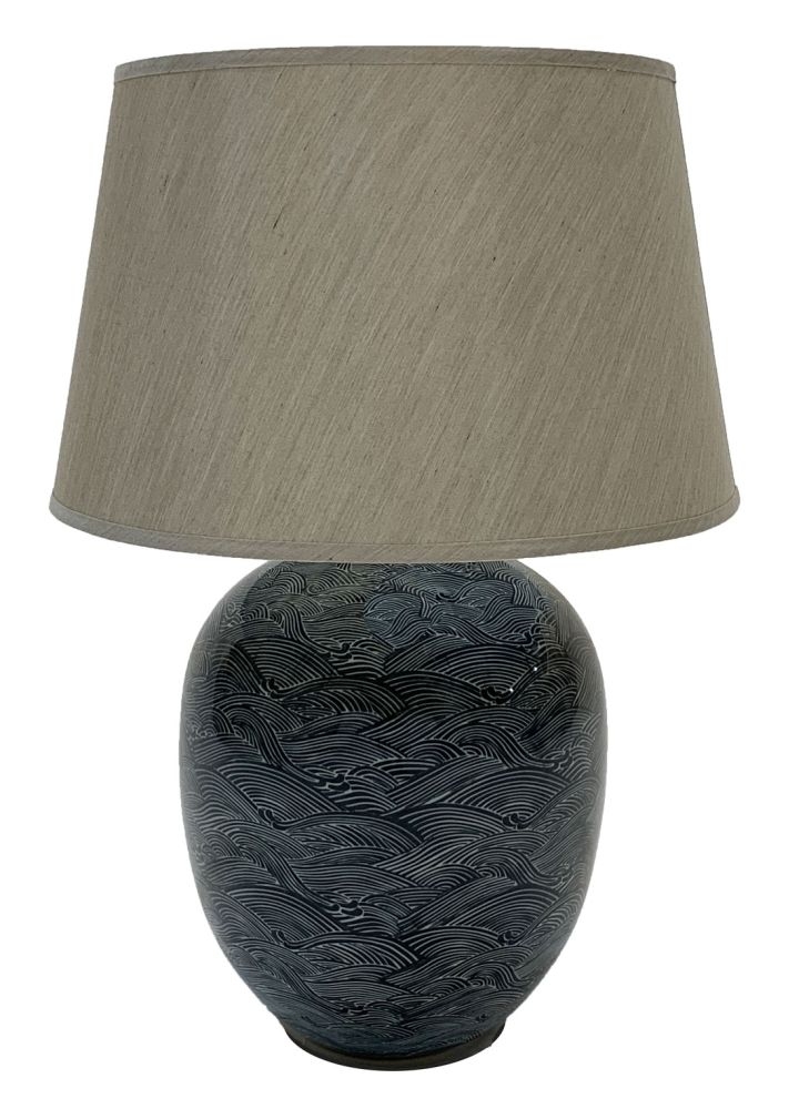 Blue Waves Ceramic Table Lamp