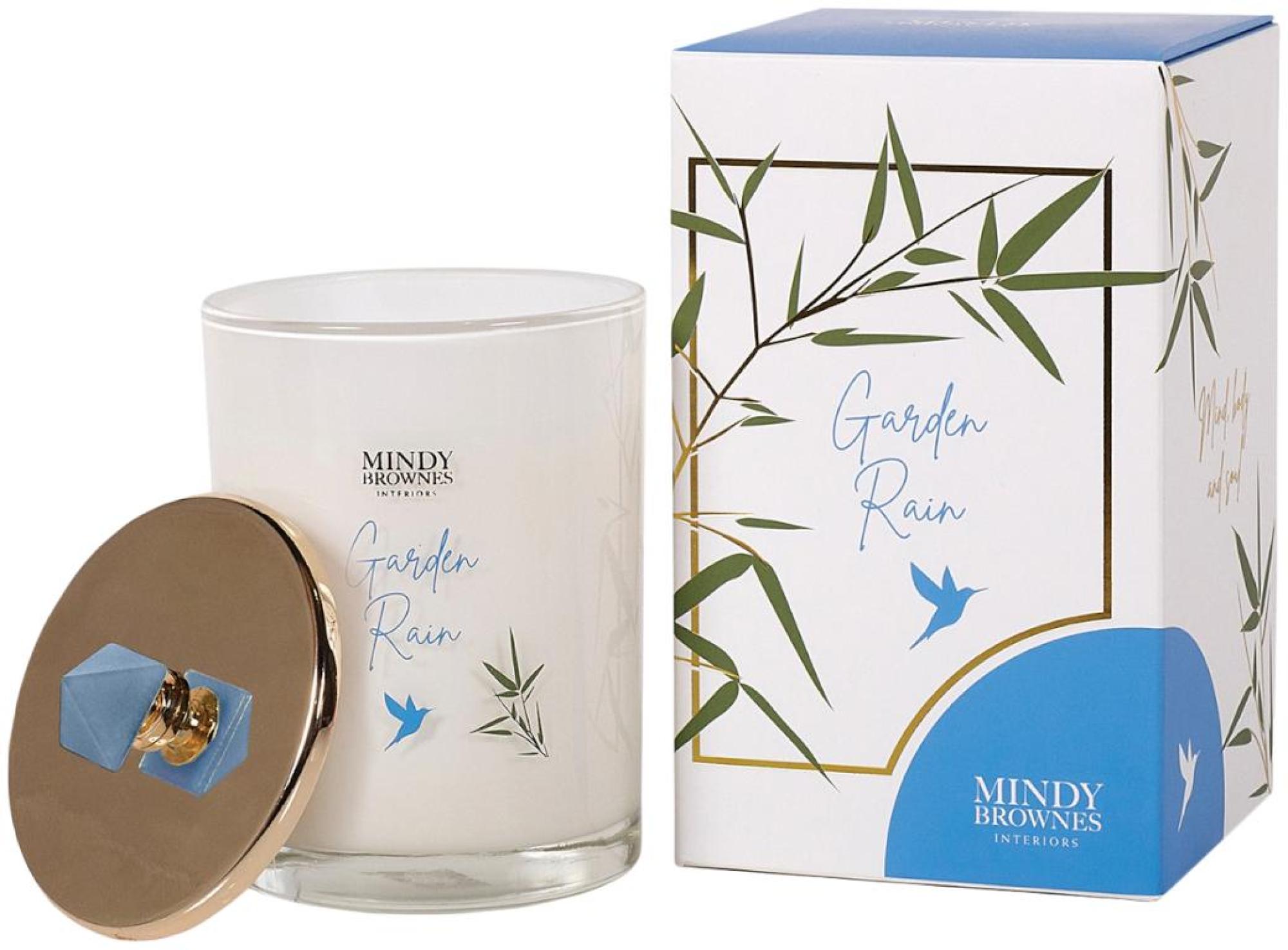 Garden Rain Candle - White and Silver Glass - Set of 4