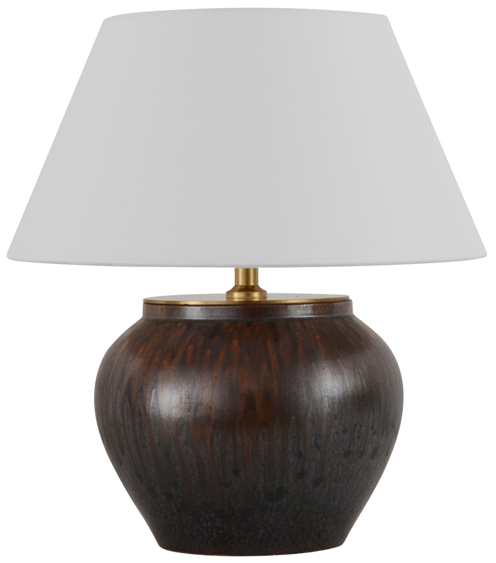 Orna Table Lamp - White and Brown