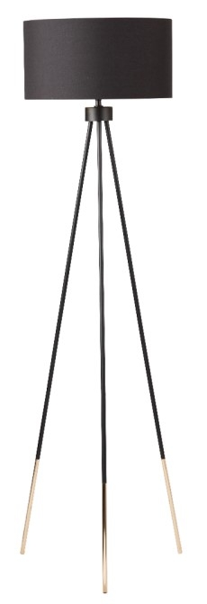 Floor Lamp - Tripod - Black Shade