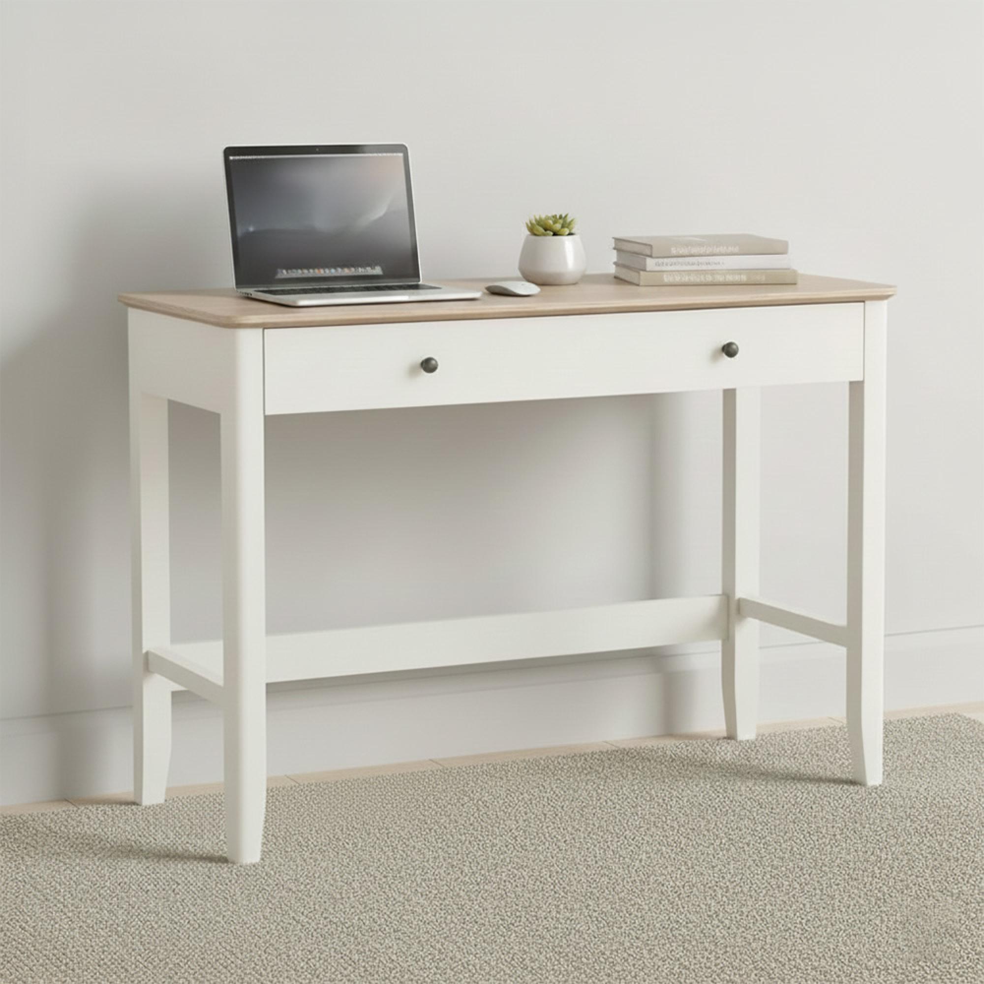 Marlow Office Desk - 1 Drawer - White