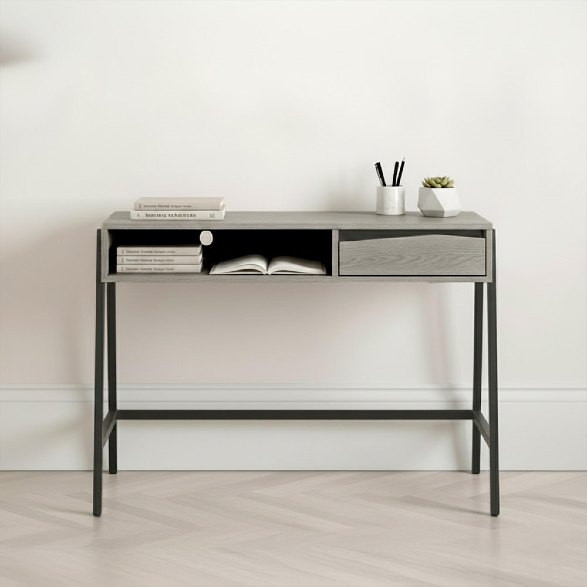 Brooklyn Writing Desk - 1 Drawer - Grey Oak