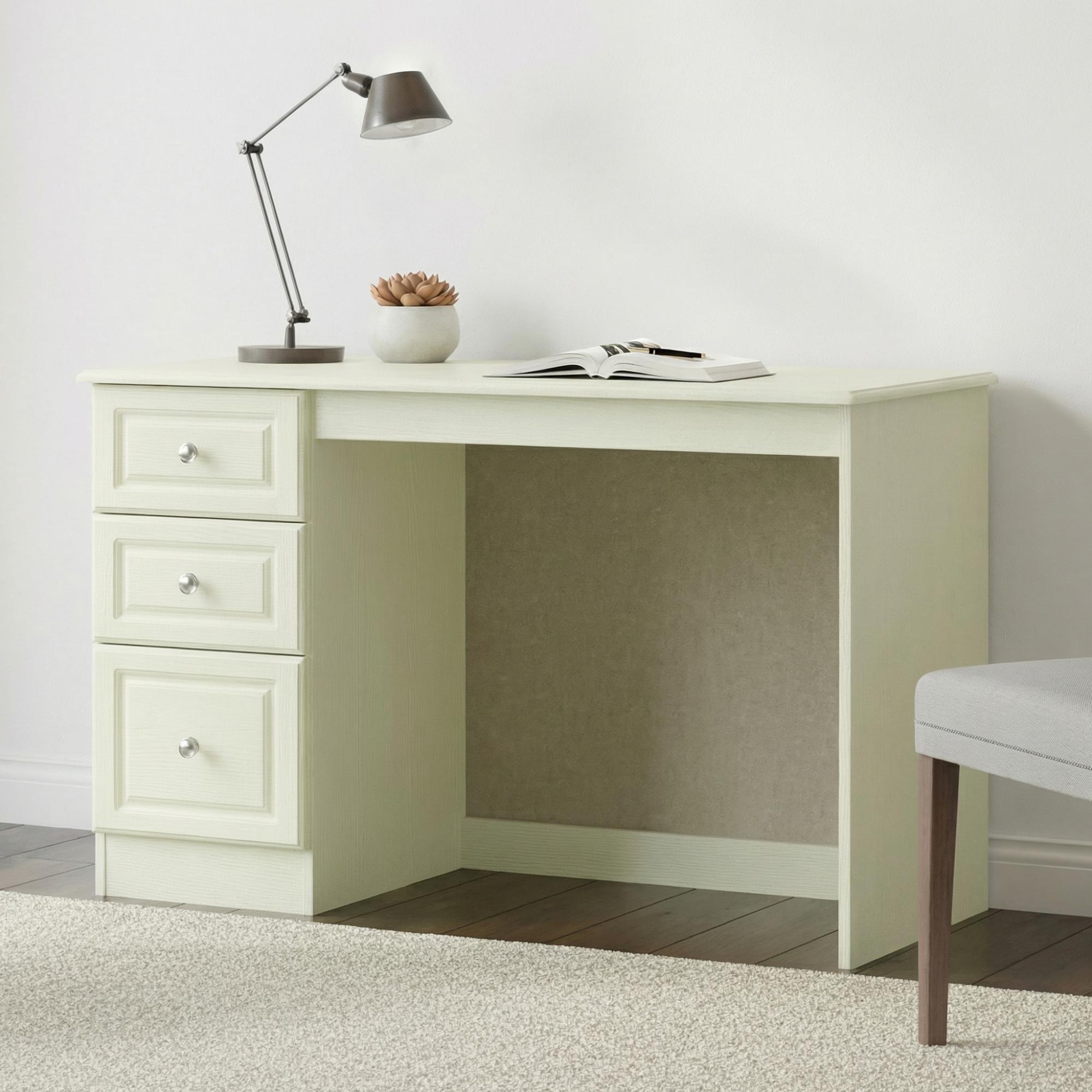 Pembroke Desk - 3 Drawer - Cream