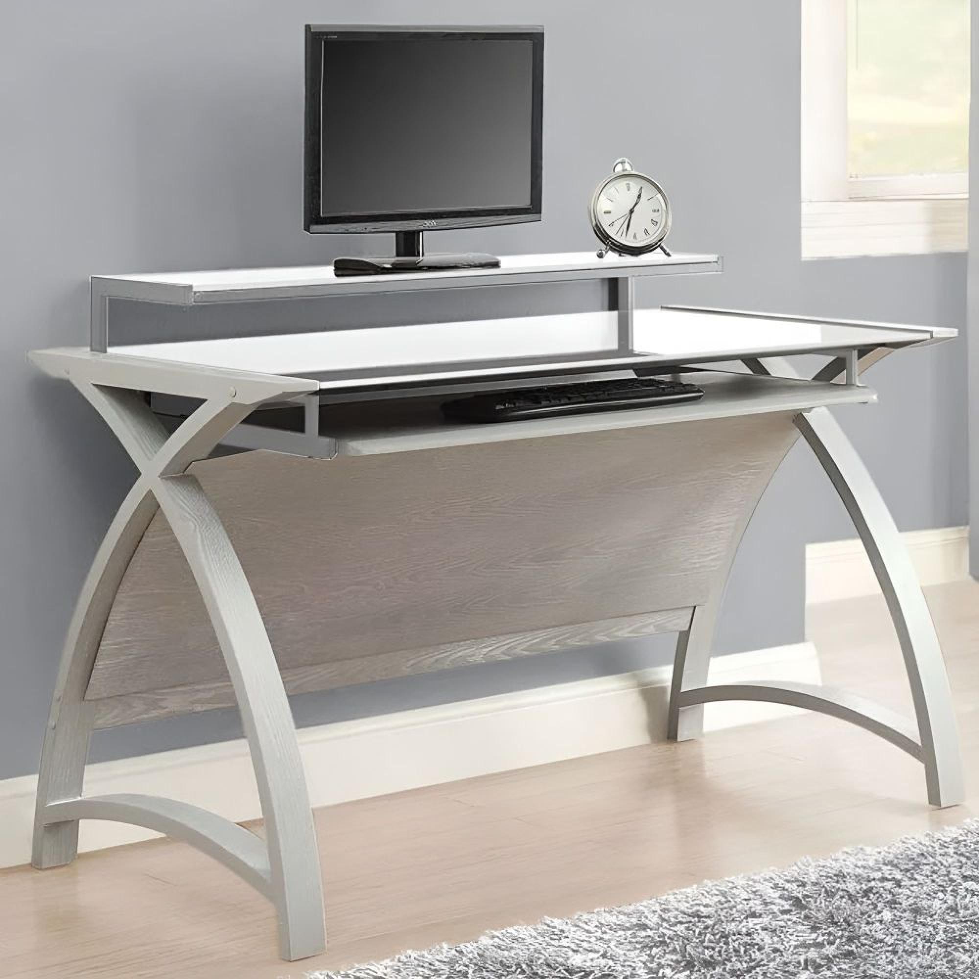 Curve Computer Desk - Grey - 1300 - PC201