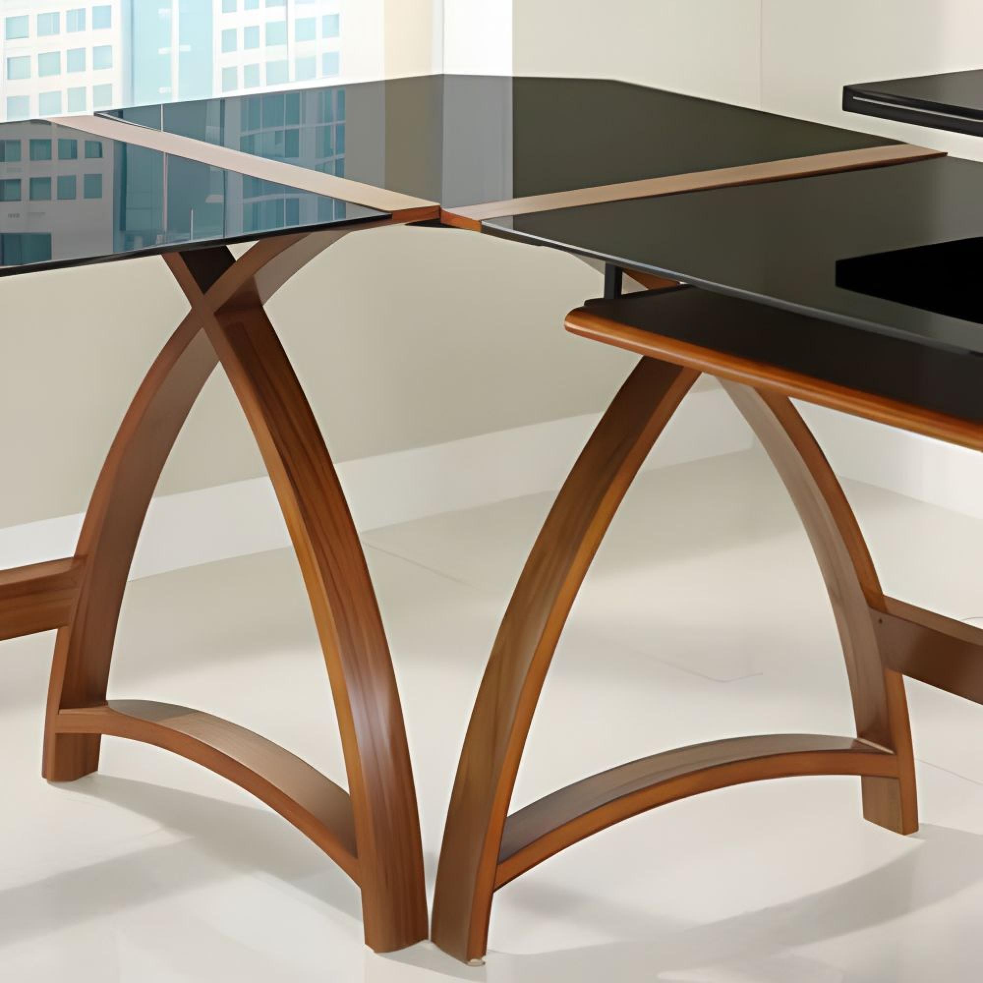 Curve Corner Connector - Walnut Black Glass - PC201 CC