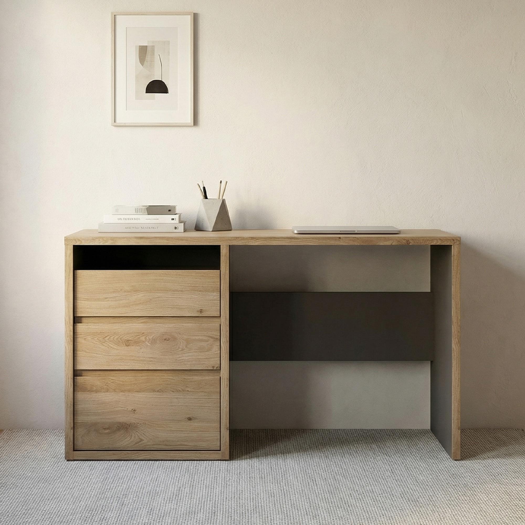 Shetland Desk - 3 Drawer - Oak