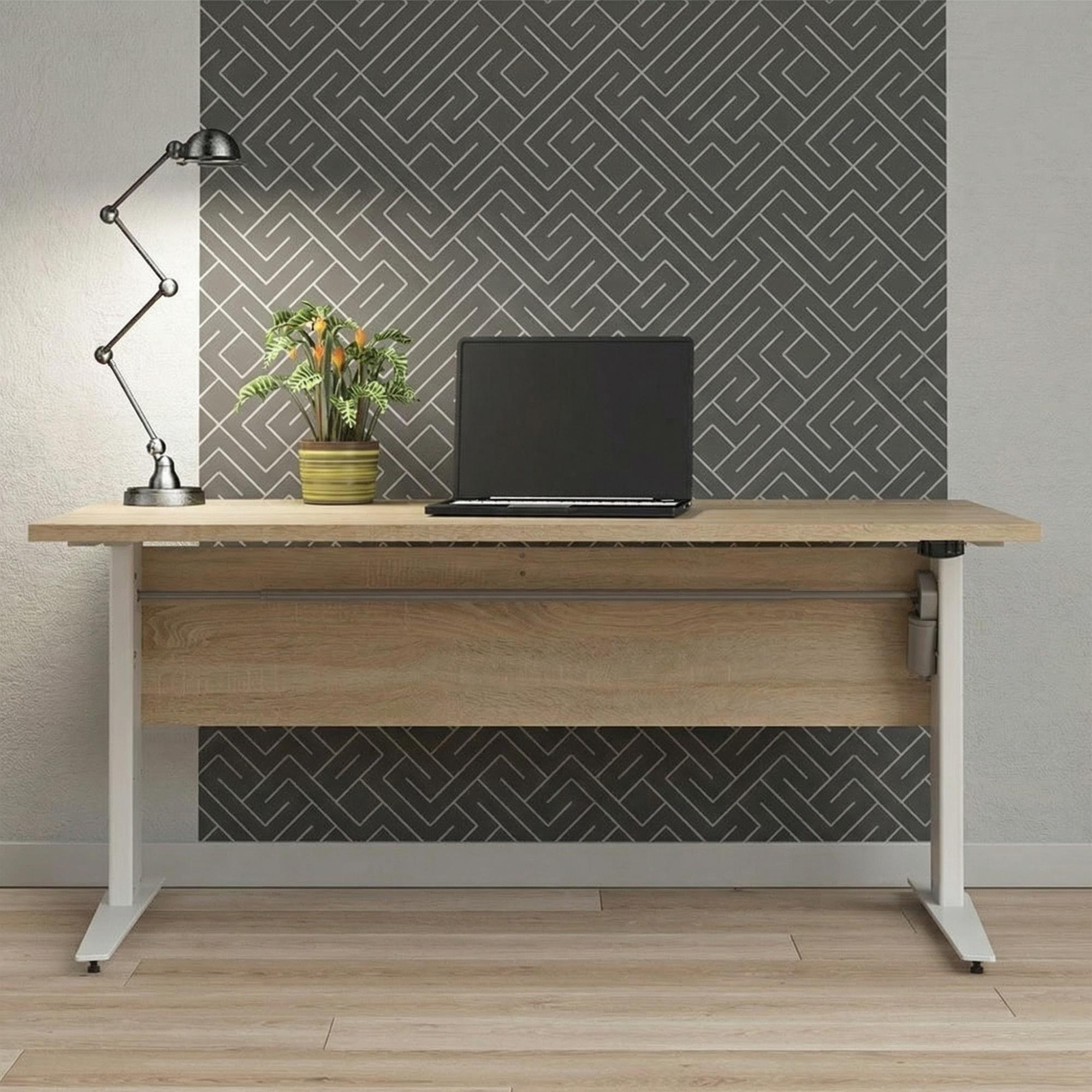 Prima Desk - Electric Control - Oak and White