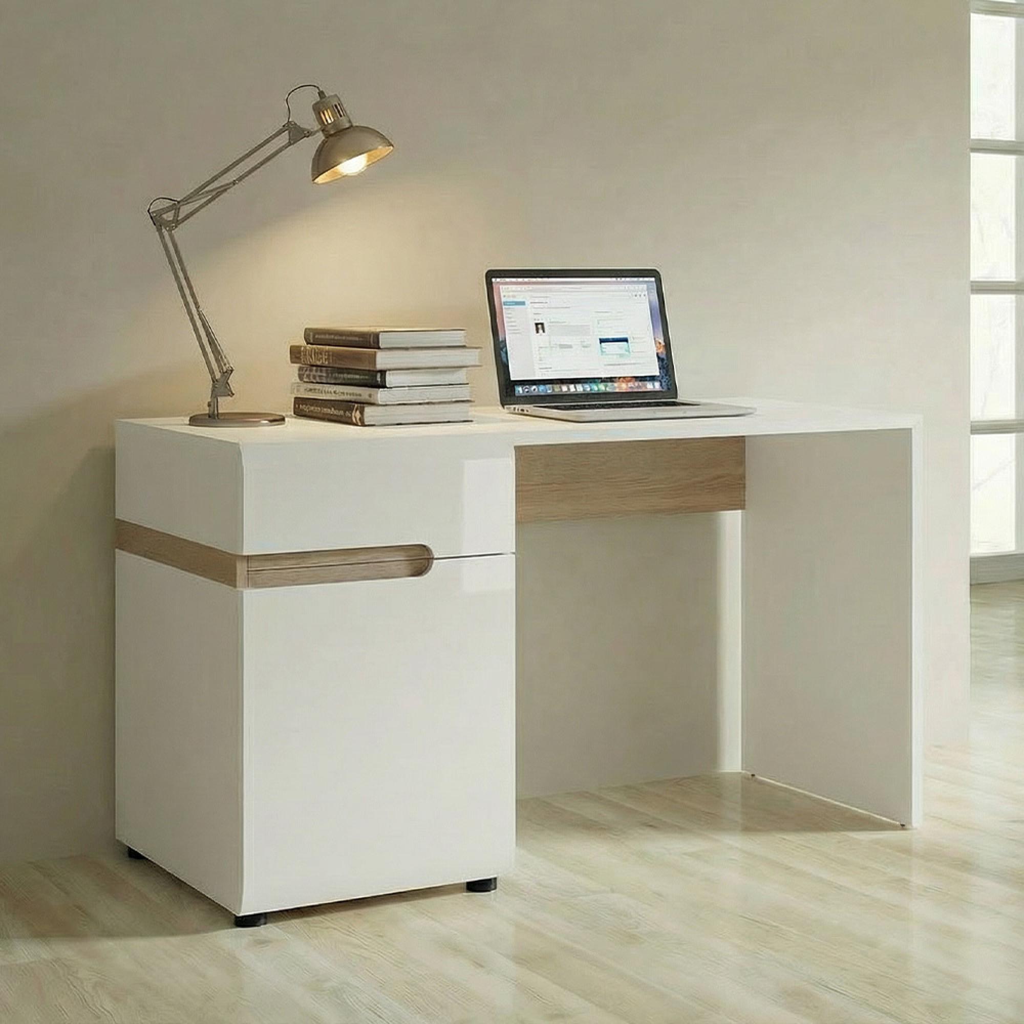 Chelsea Desk - 1 Door - 1 Drawer - White Gloss