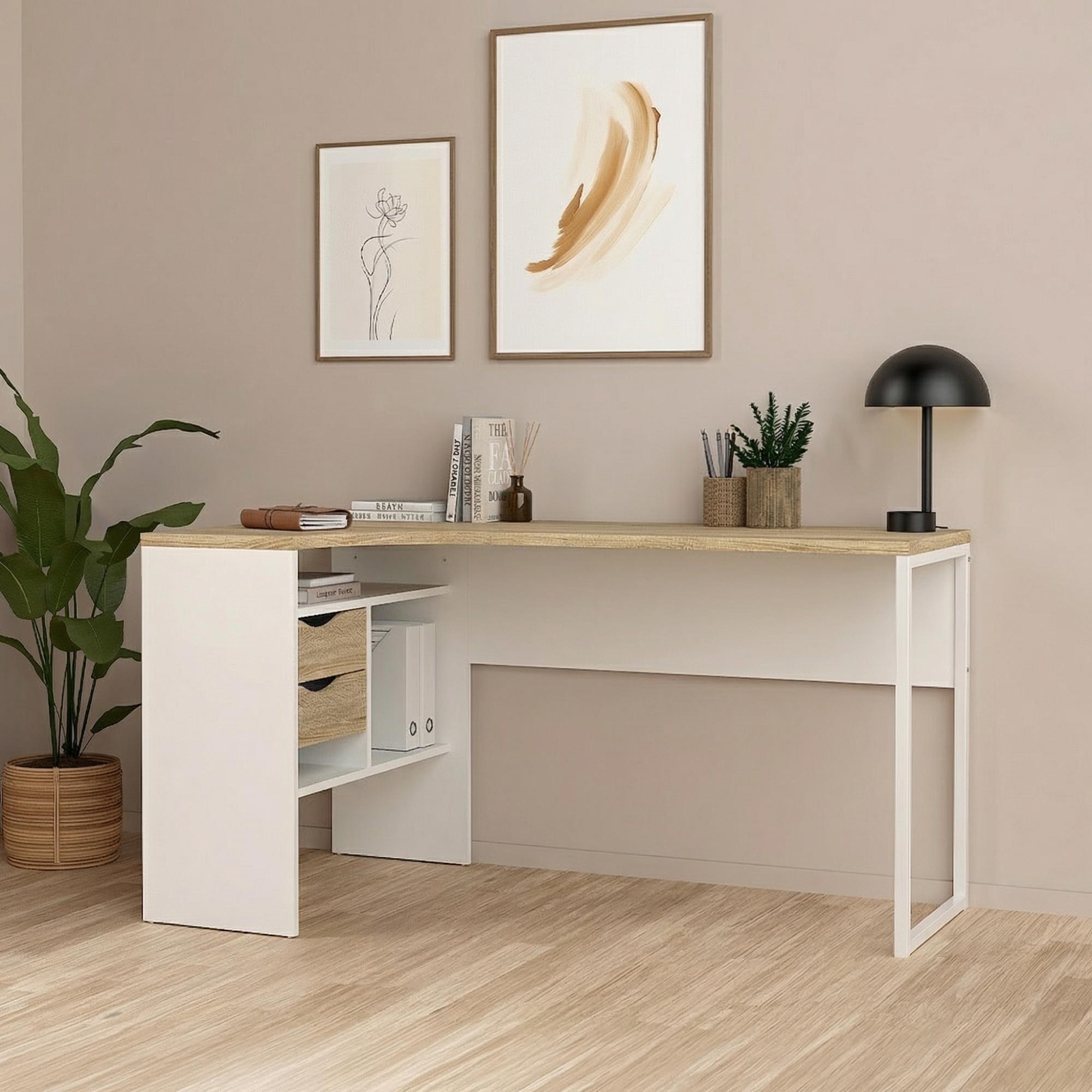 Function-Plus-Corner-Desk-2-Drawer-White-and-Oak