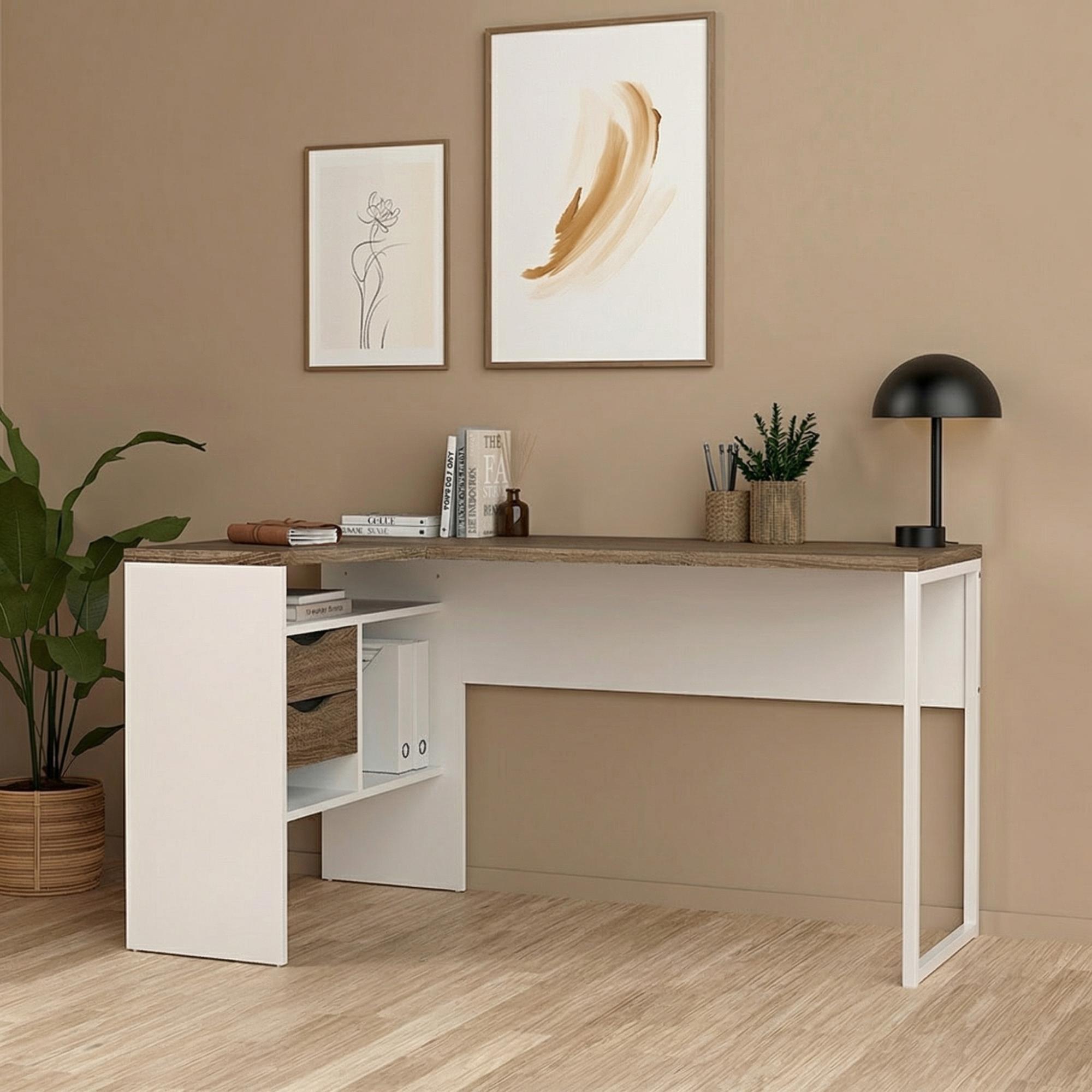 Function-Plus-Corner-Desk-2-Drawer-White-and-Truffle-Oak