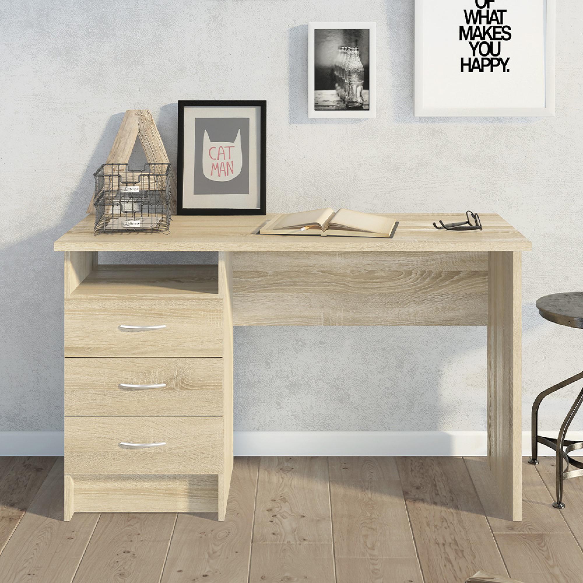 Function-Plus-Desk-3-Drawer-Single-Oak