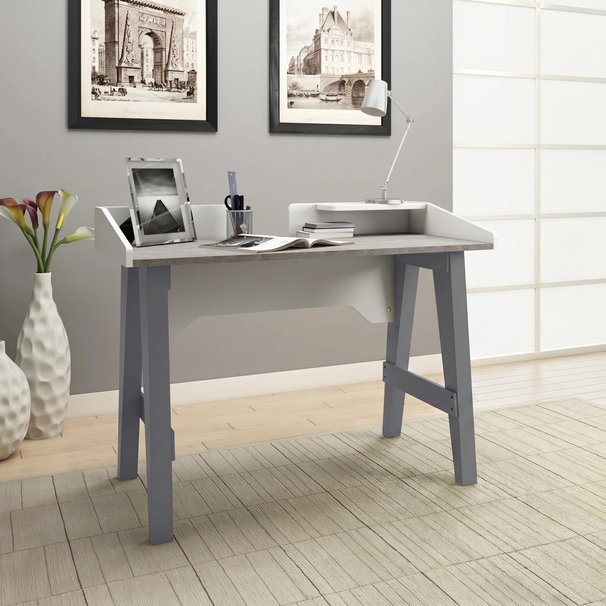 Truro Desk - Grey & Marble Effect - AW3190