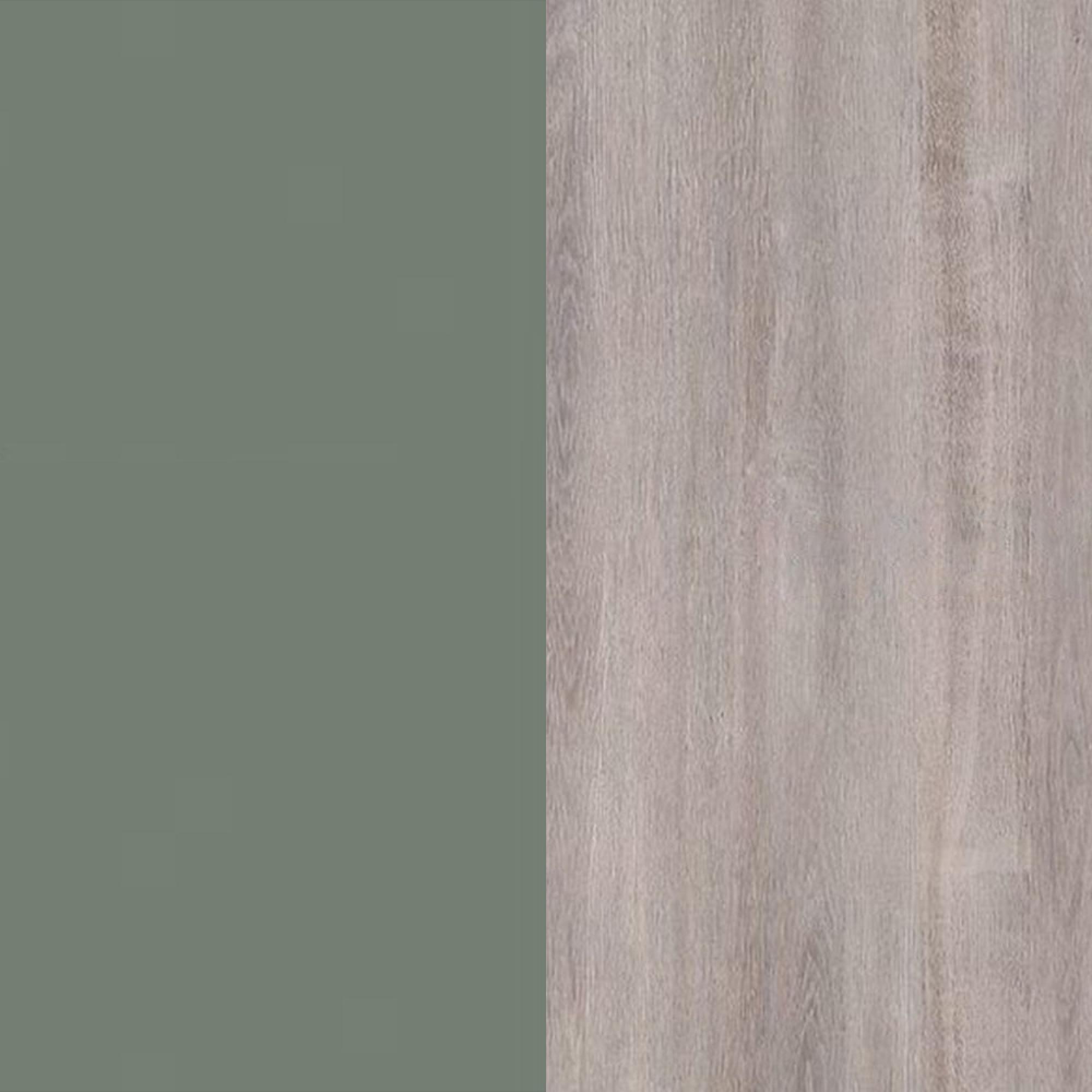 Reed Green Front and Grey Oak Base