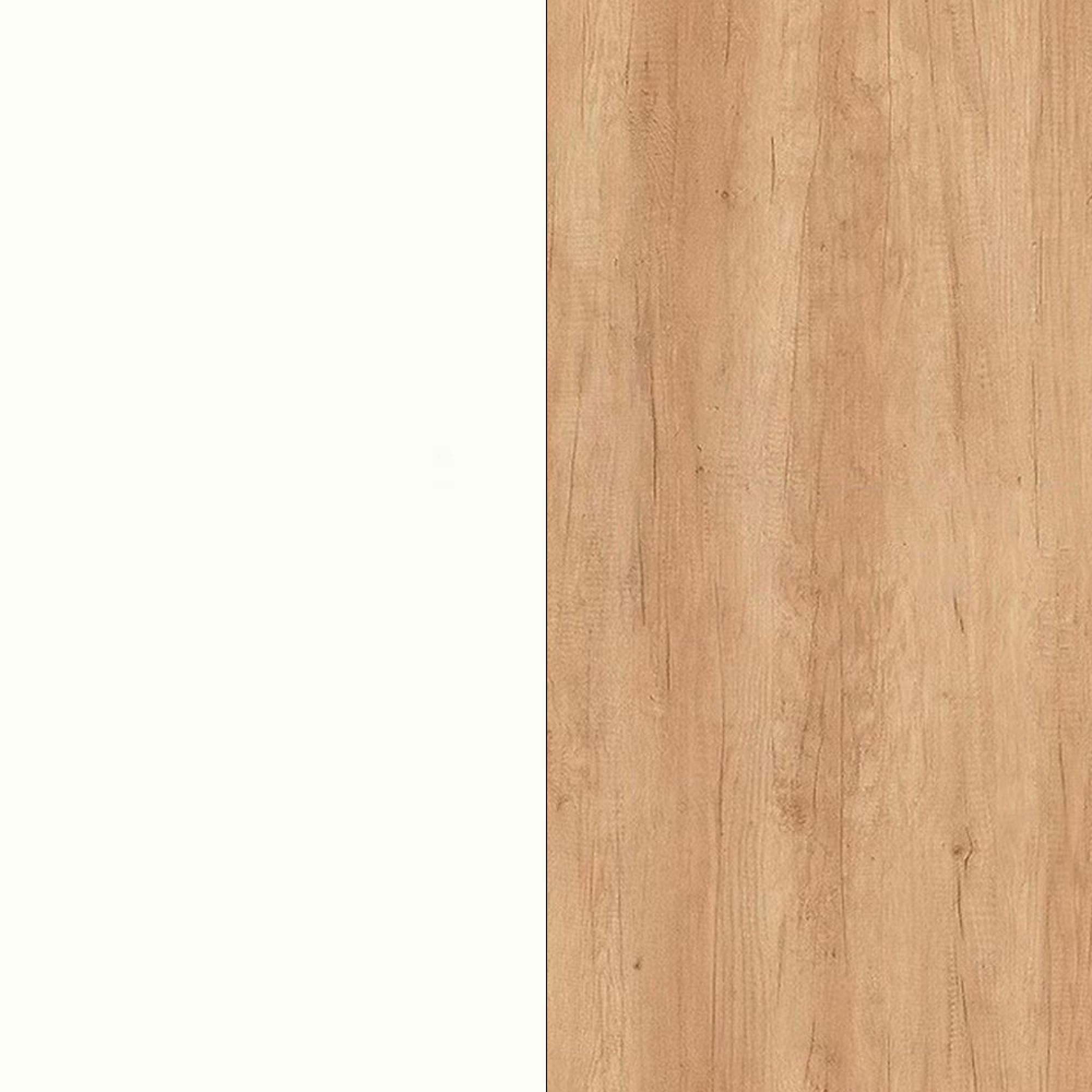 White Matt Front and Nebraska Oak Base