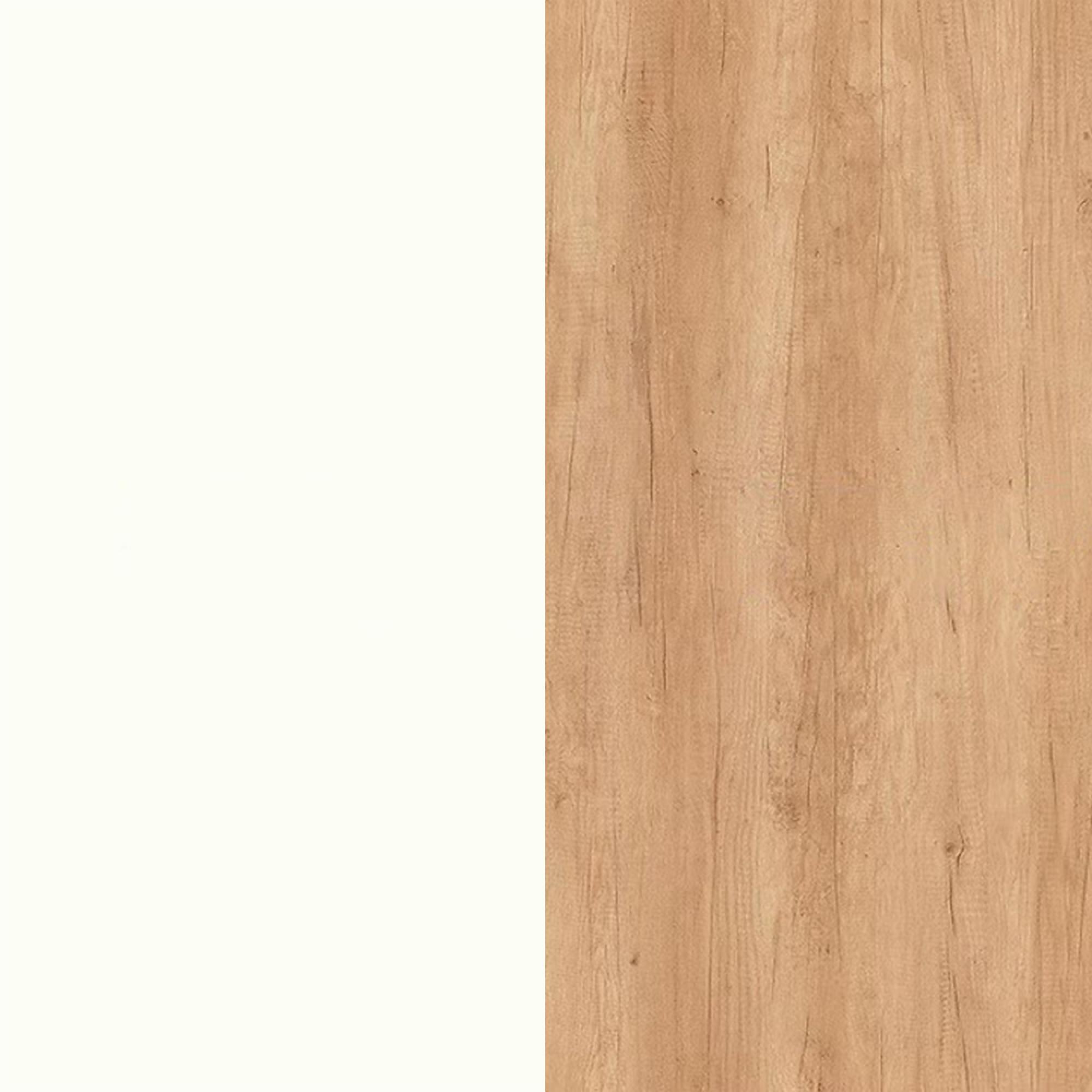 White Matt Front and Nebraska Oak Base