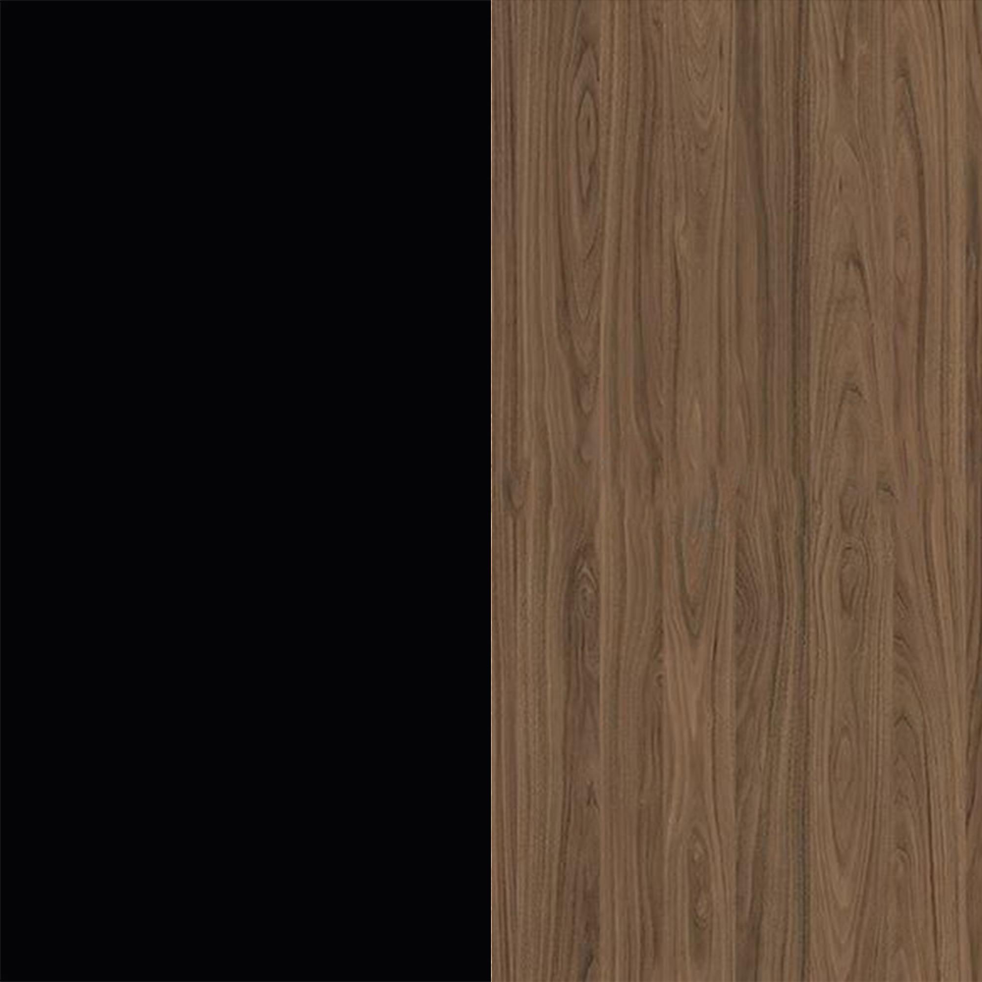 Deep Black Front and Carini Walnut Base