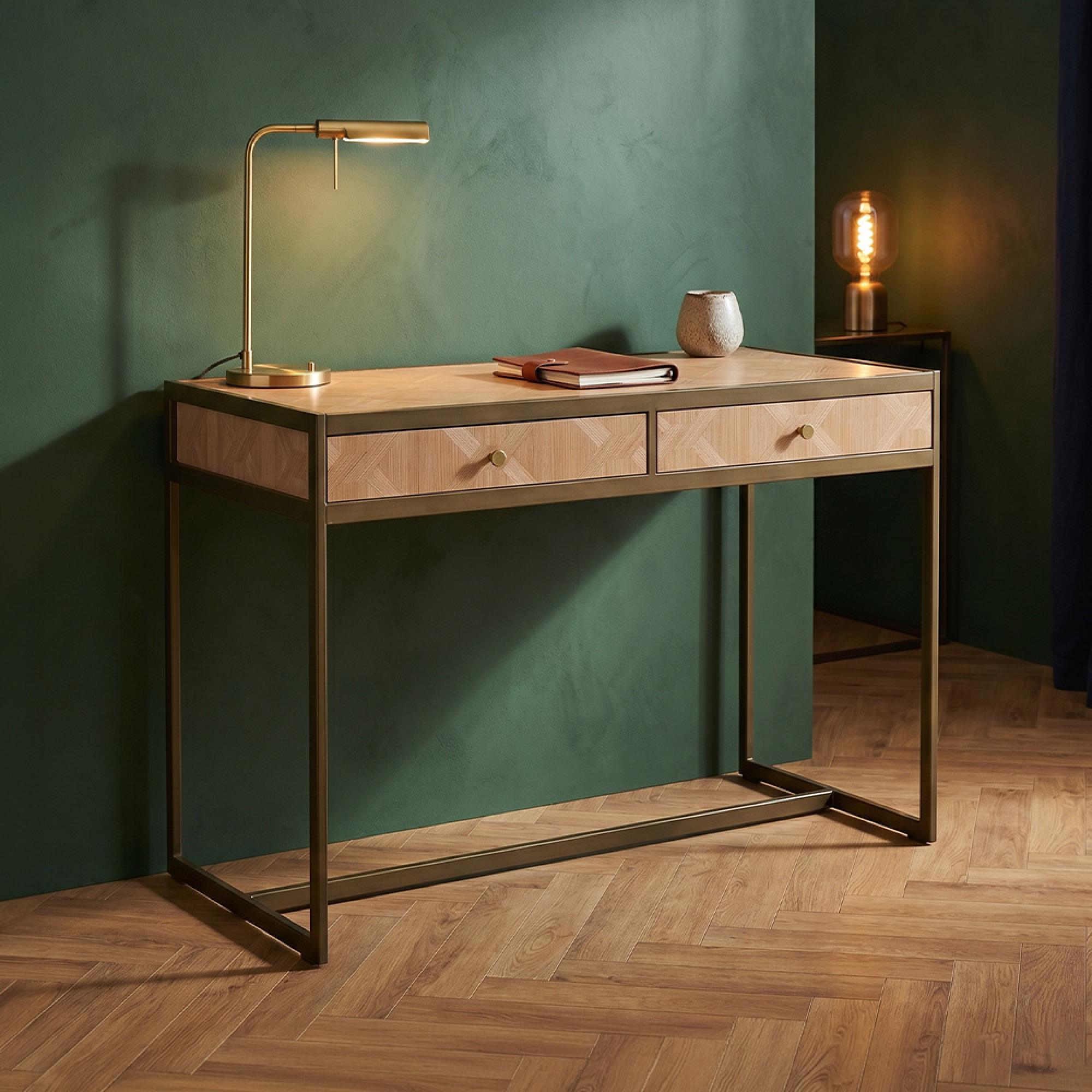 Grenoble Desk - 2 Drawer - Oak