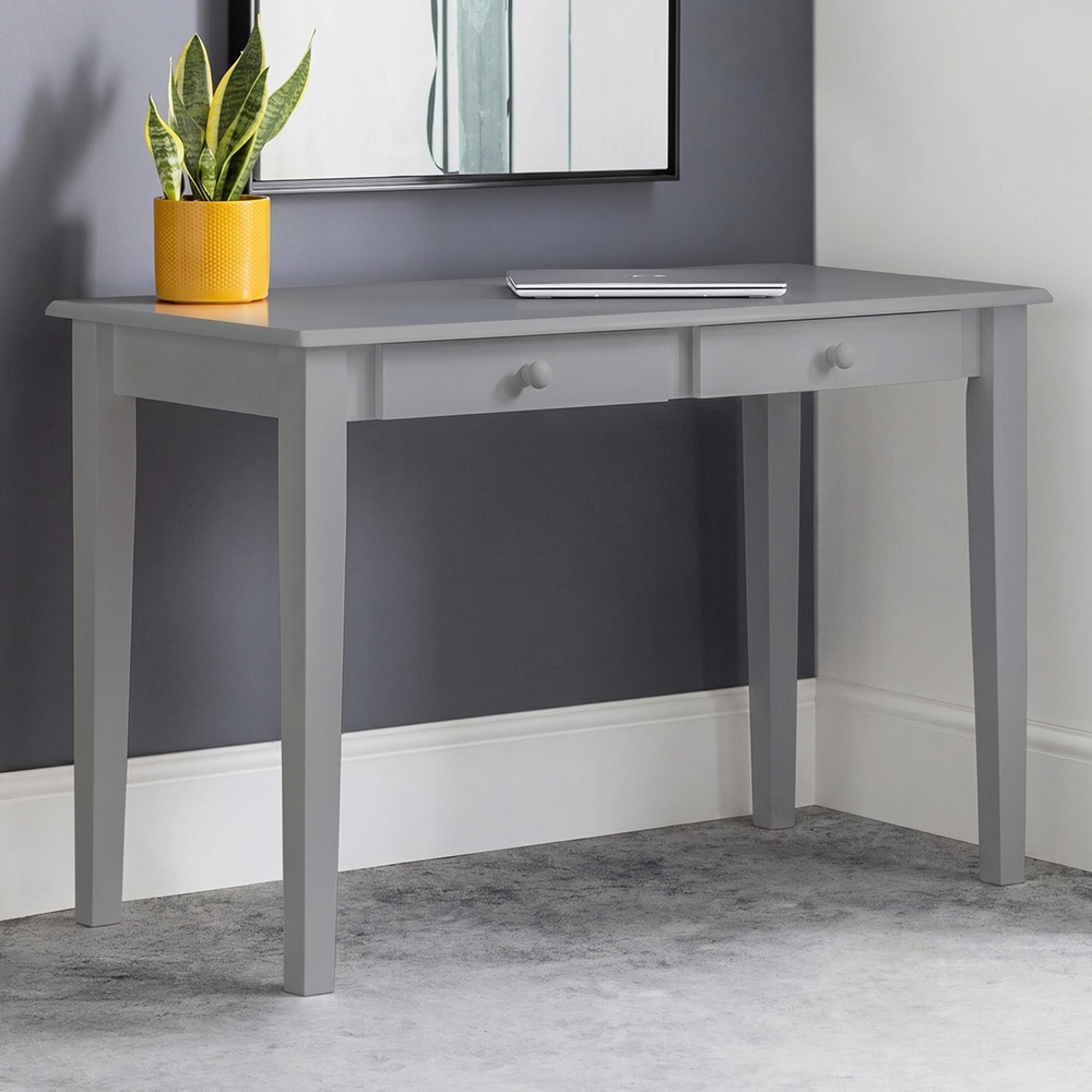 Carrington Desk - 2 Drawer - Grey - Wood