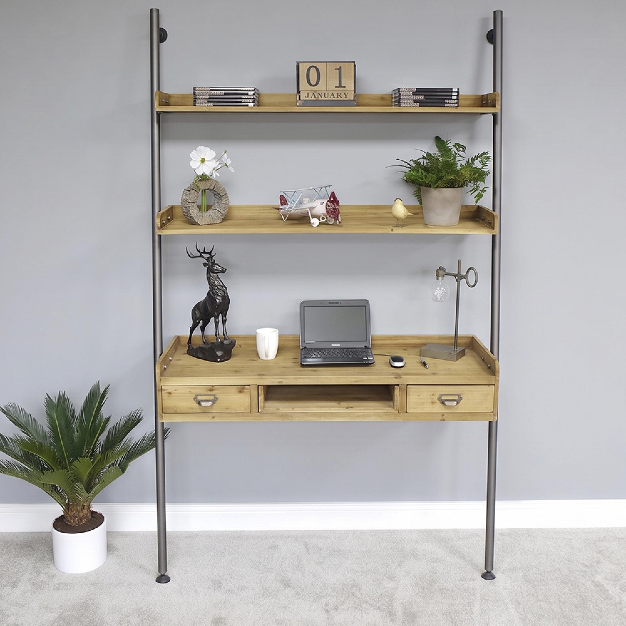 Office Desk - 2 Drawer - Ladder Style - Solid Wood