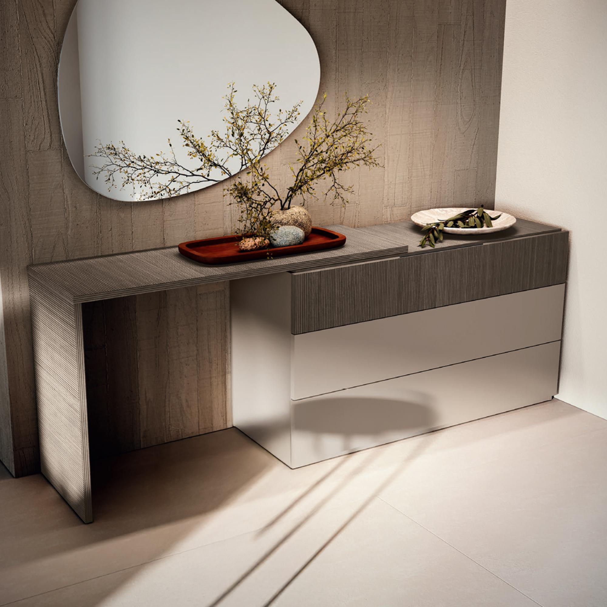 Essenza Italian Fluted Dresser - 3 Drawer - Urban Velvet and Tabacco