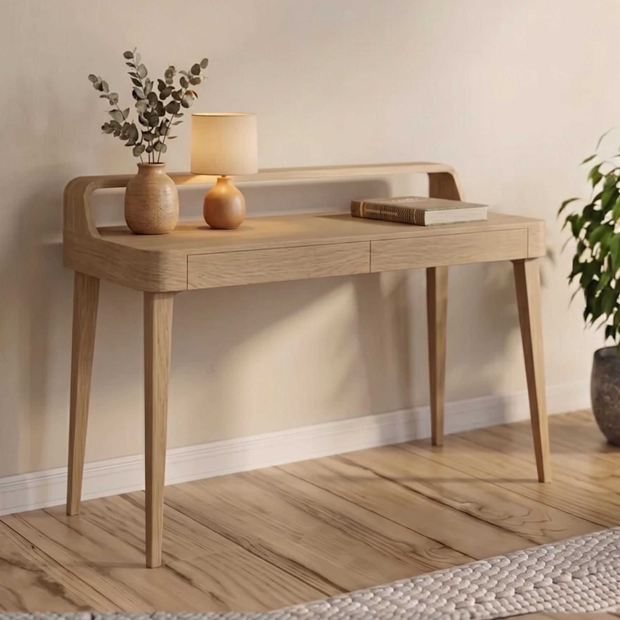 Surya Century Natural Mango Wood 2 Drawer Desk