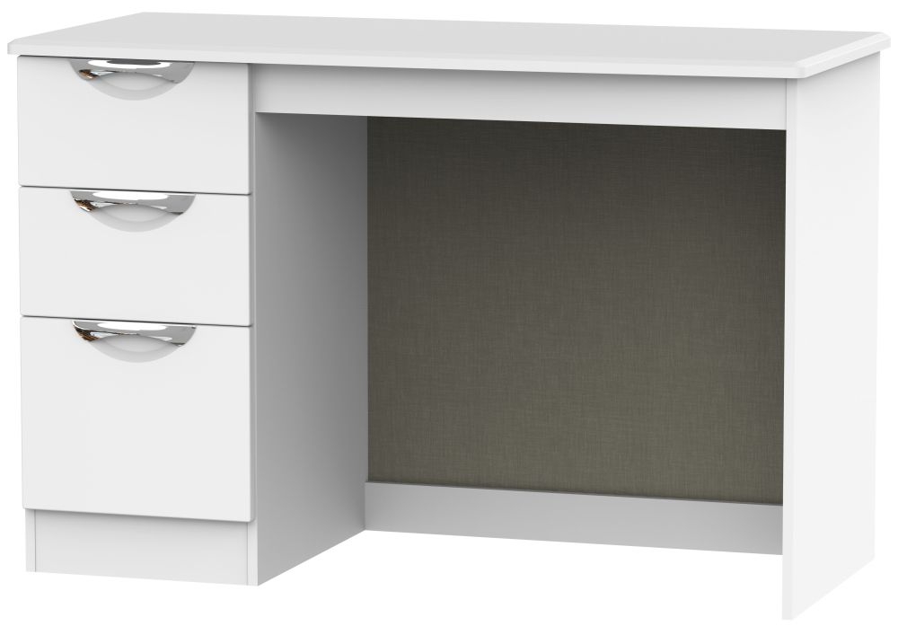 Camden Desk - 3 Drawer - White Matt