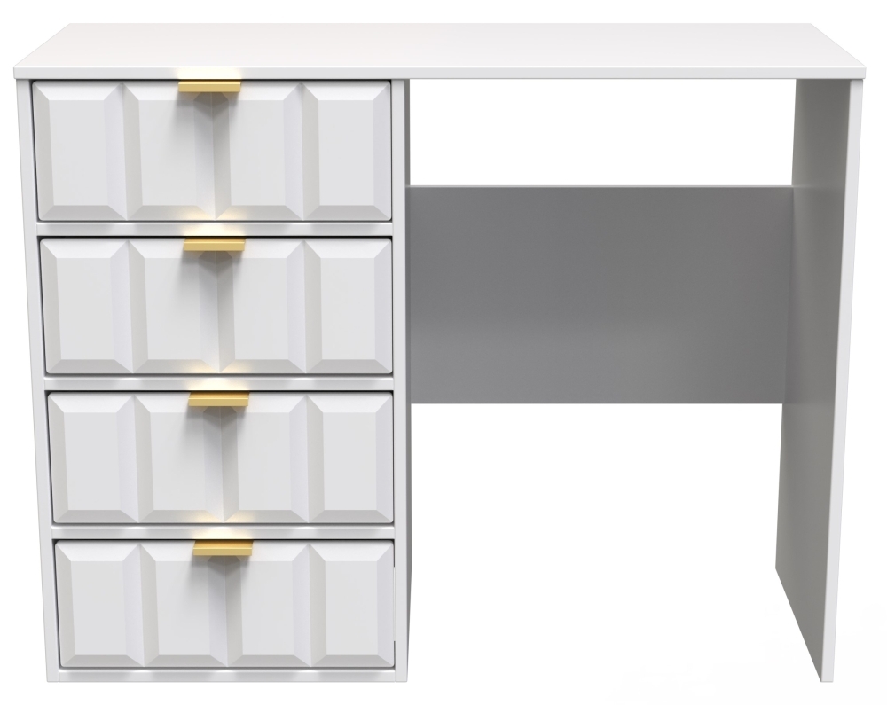 Cube Desk - 4 Drawer - White