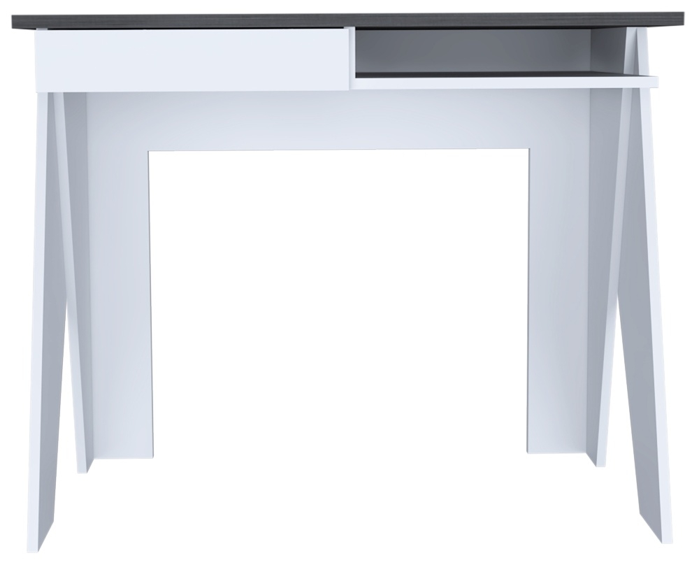 Dallas Desk - 1 Drawer - White and Grey