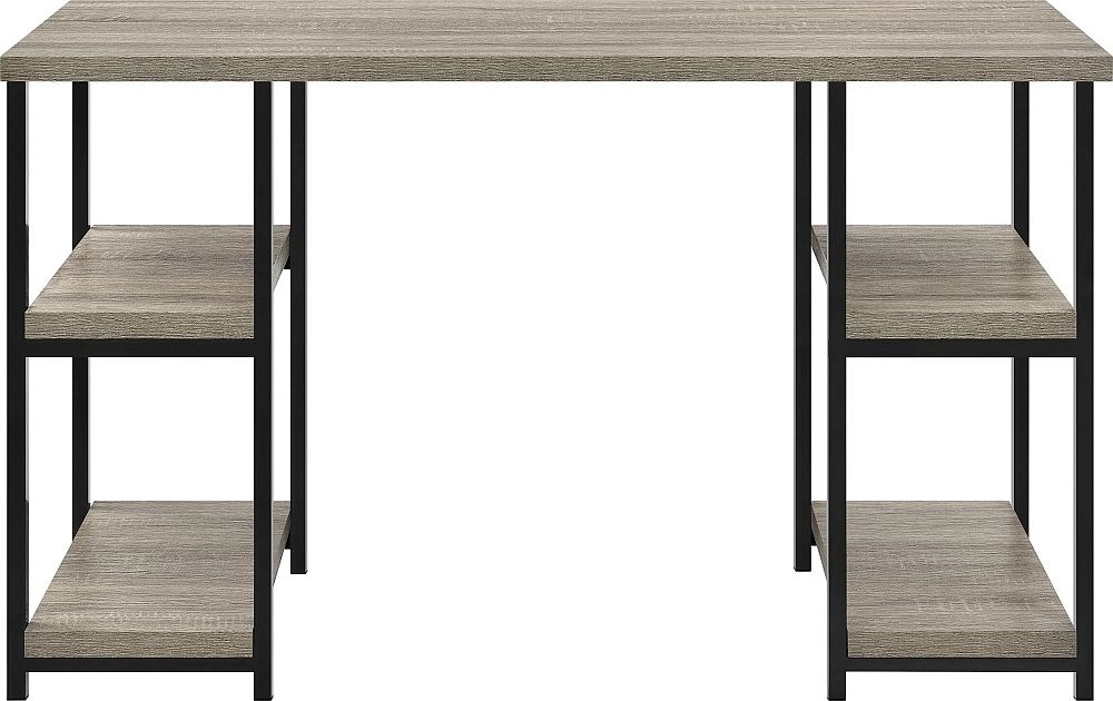 Elmwood Desk - Double Pedestal - Distressed Grey Oak - 9832096PCOMUK