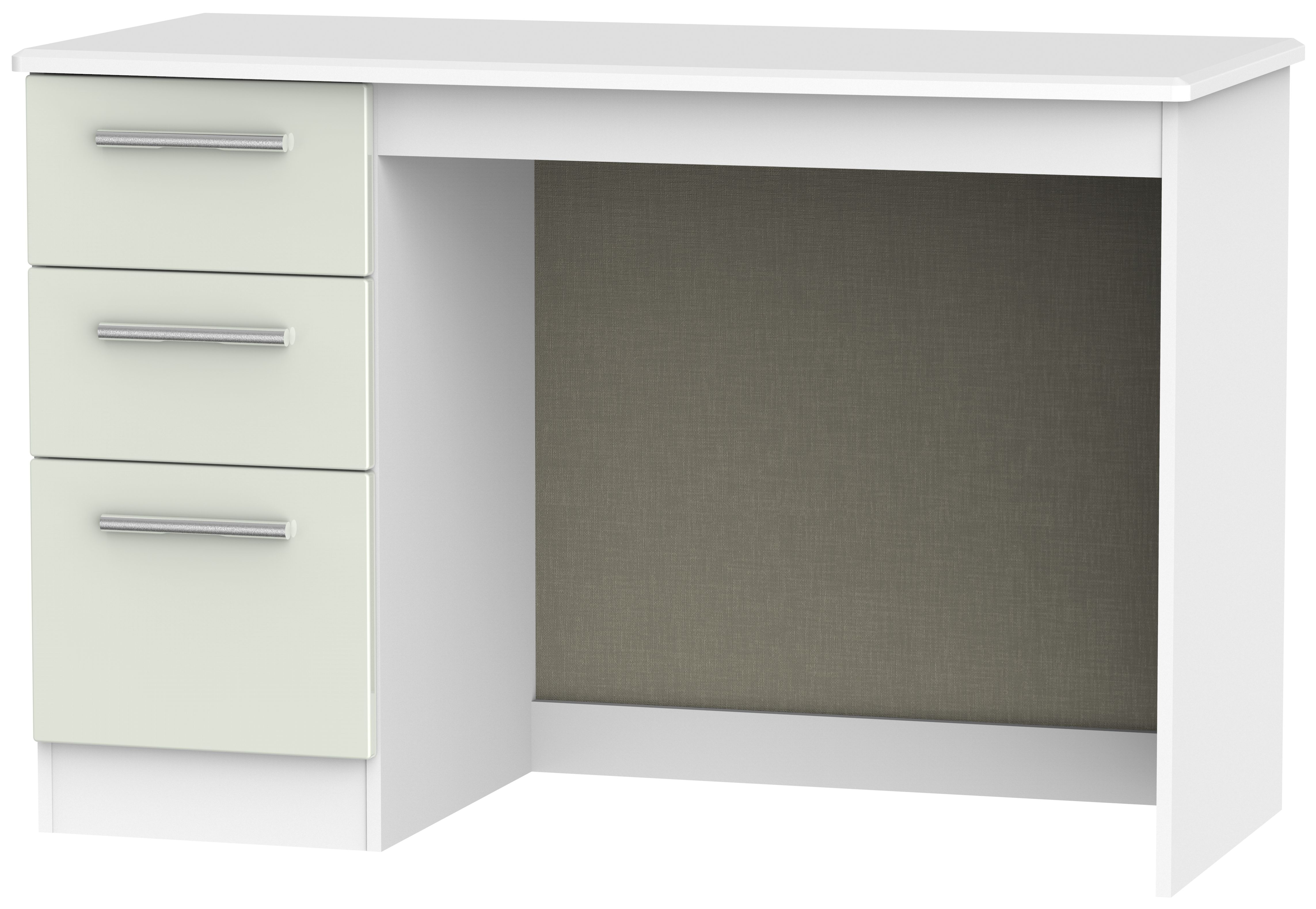 Knightsbridge Desk - 3 Drawer - Cashmere Matt and White