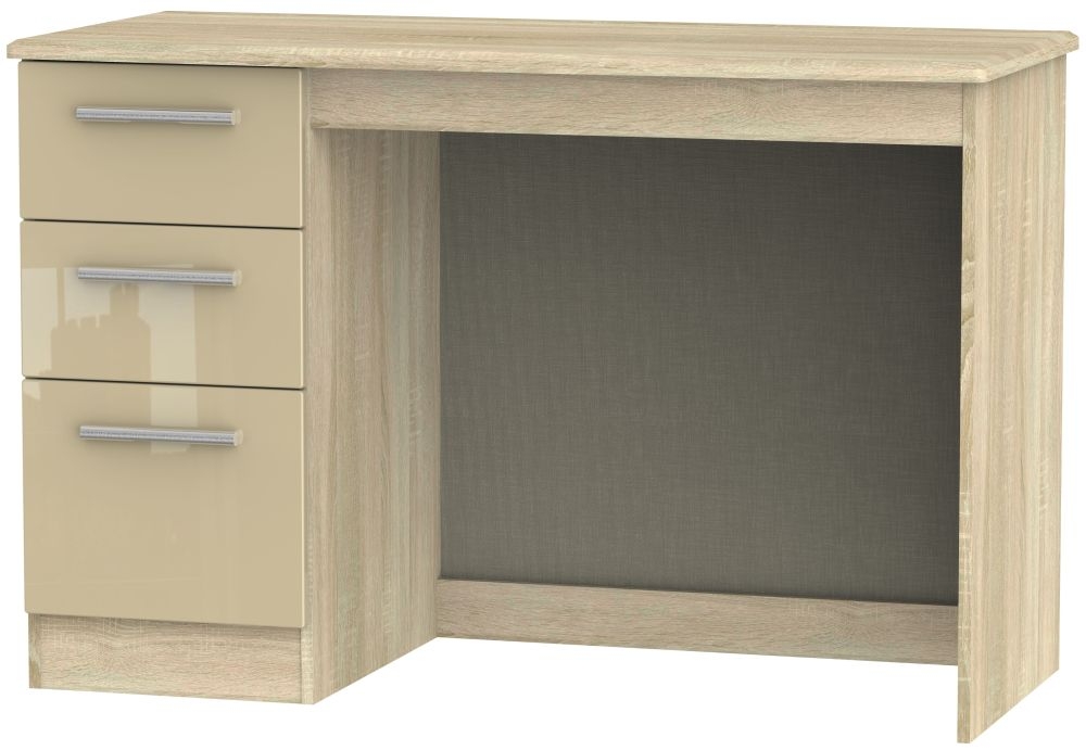 Knightsbridge Desk - 3 Drawer - Mushroom and Oak