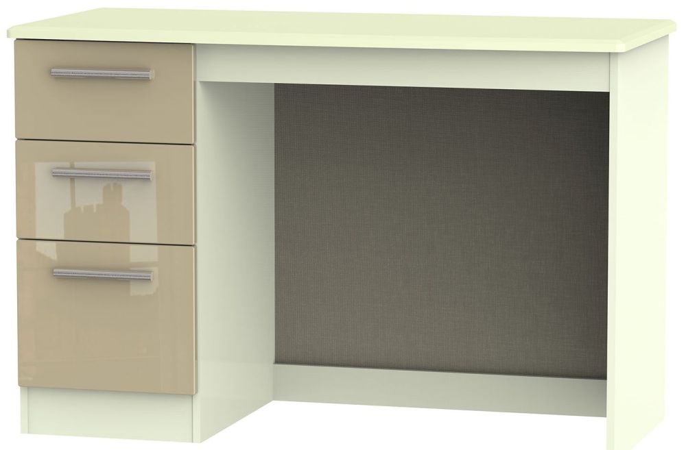 Knightsbridge Desk - 3 Drawer - Mushroom and Cream