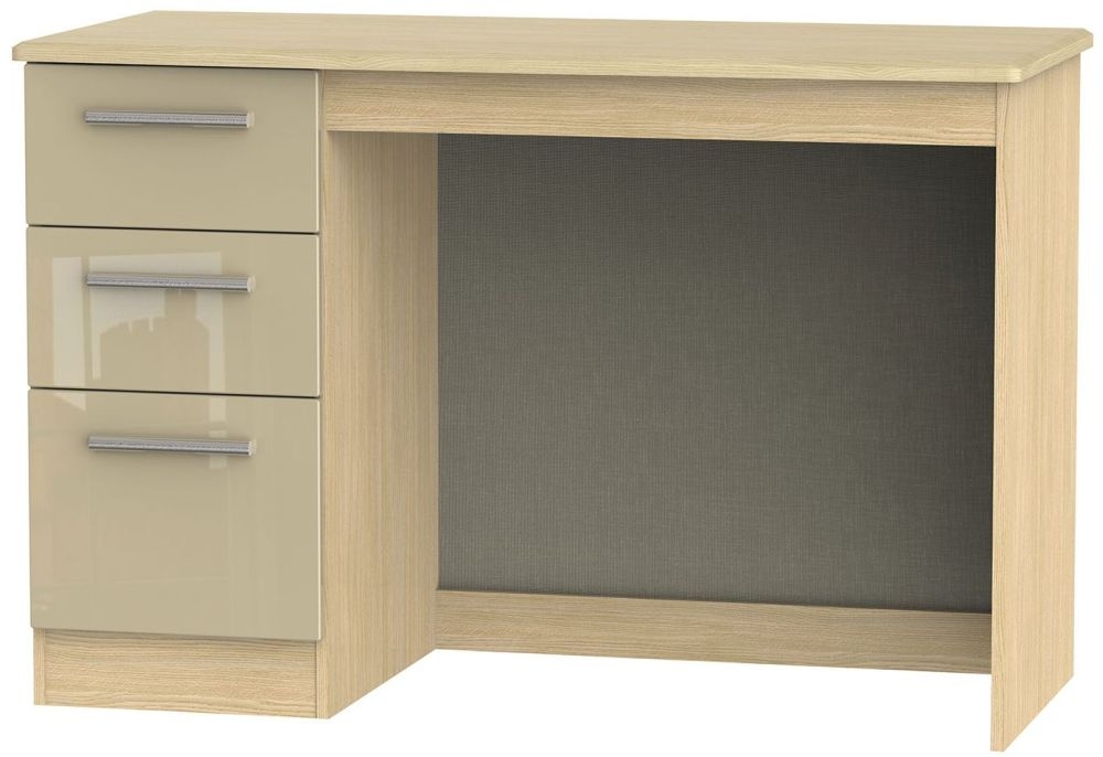 Knightsbridge Desk - 3 Drawer - Mushroom and Light Oak