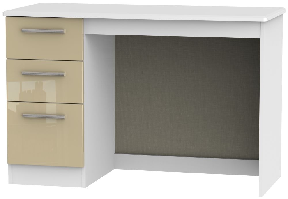 Knightsbridge Desk - 3 Drawer - Mushroom and White