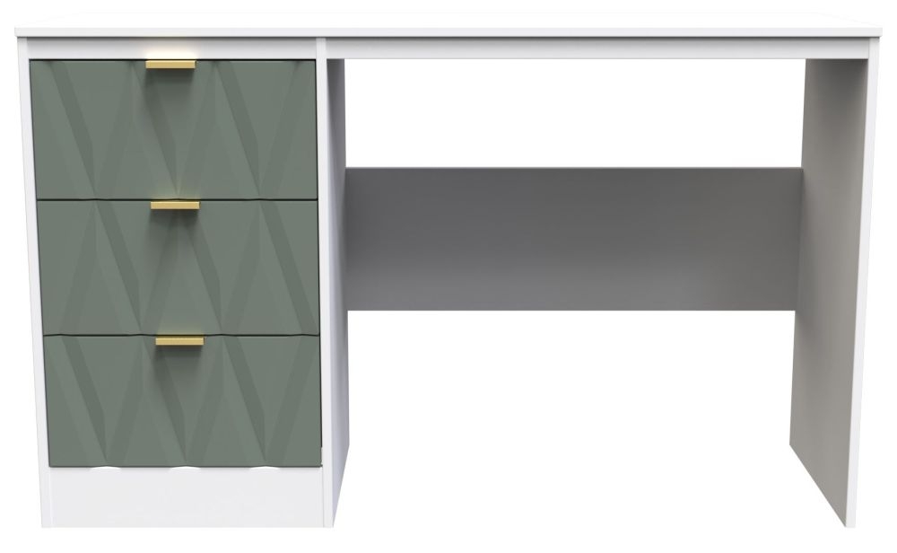 Las Vegas Desk - 3 Drawer - White and Green