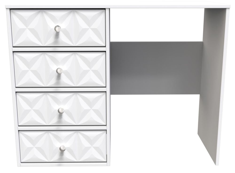 Pixel Desk - 4 Drawer - White